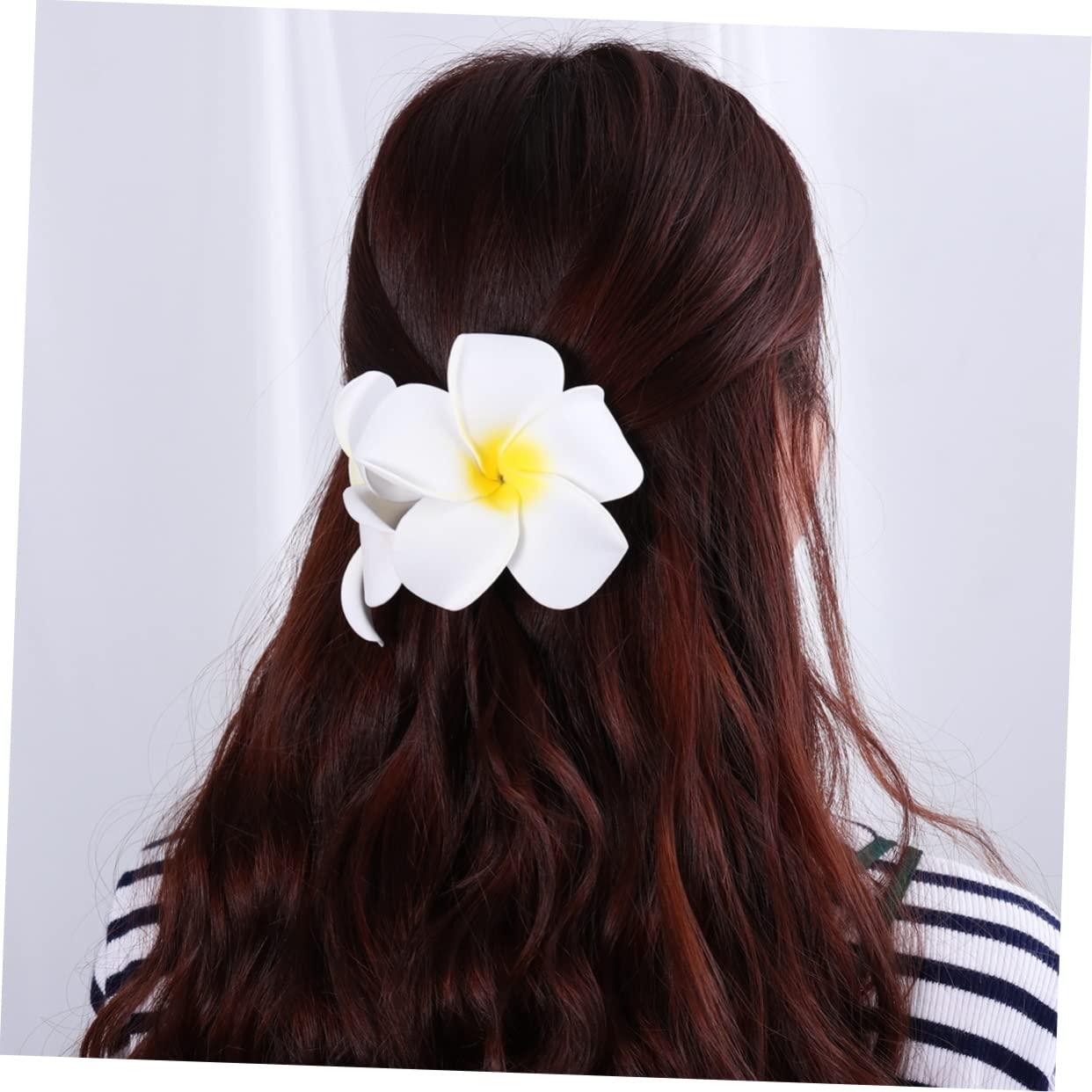 Gogogmee Gogogmee 20pcs 9cm Hawaiian Plumeria Flower Hairpins Hair Clip Bridal Barrette for Tropical Beach Wedding Event Decorations