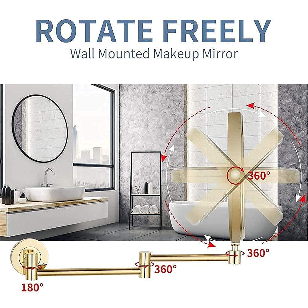 Suuim Vanity Mirror,Wall Mounted Makeup Mirror with 10X Magnification,8 inch Double Sided Vanity Magnifying Mirror,Cosmetic Mirror Shaving Mirror for Bathr