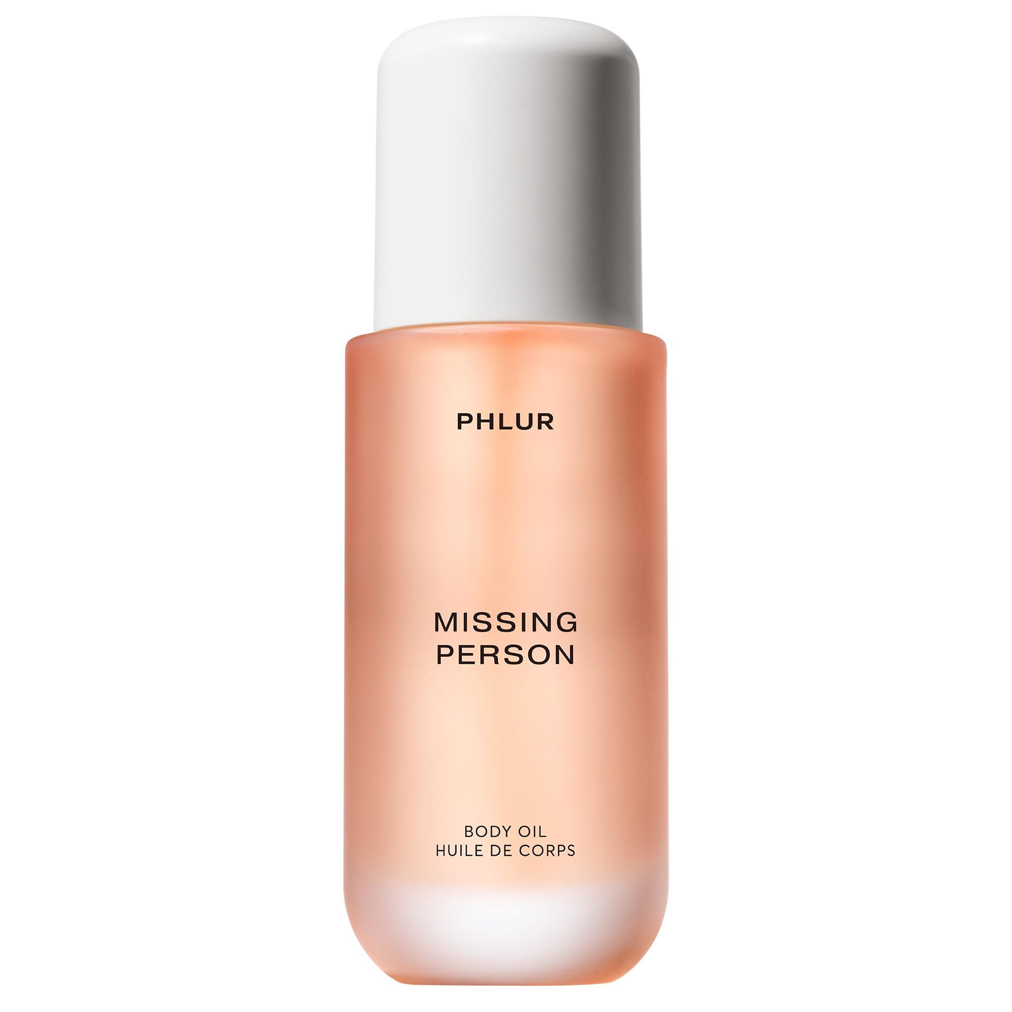 PHLUR PHLUR Missing Person Body Oil - Lightweight & Nourishing - With Ceramide-Rich Oils & Skin-Mimicking Lipids - Bergamont, Musk, Orange & Sandalwood Floral Scented Body Oil (4 Fl Oz)