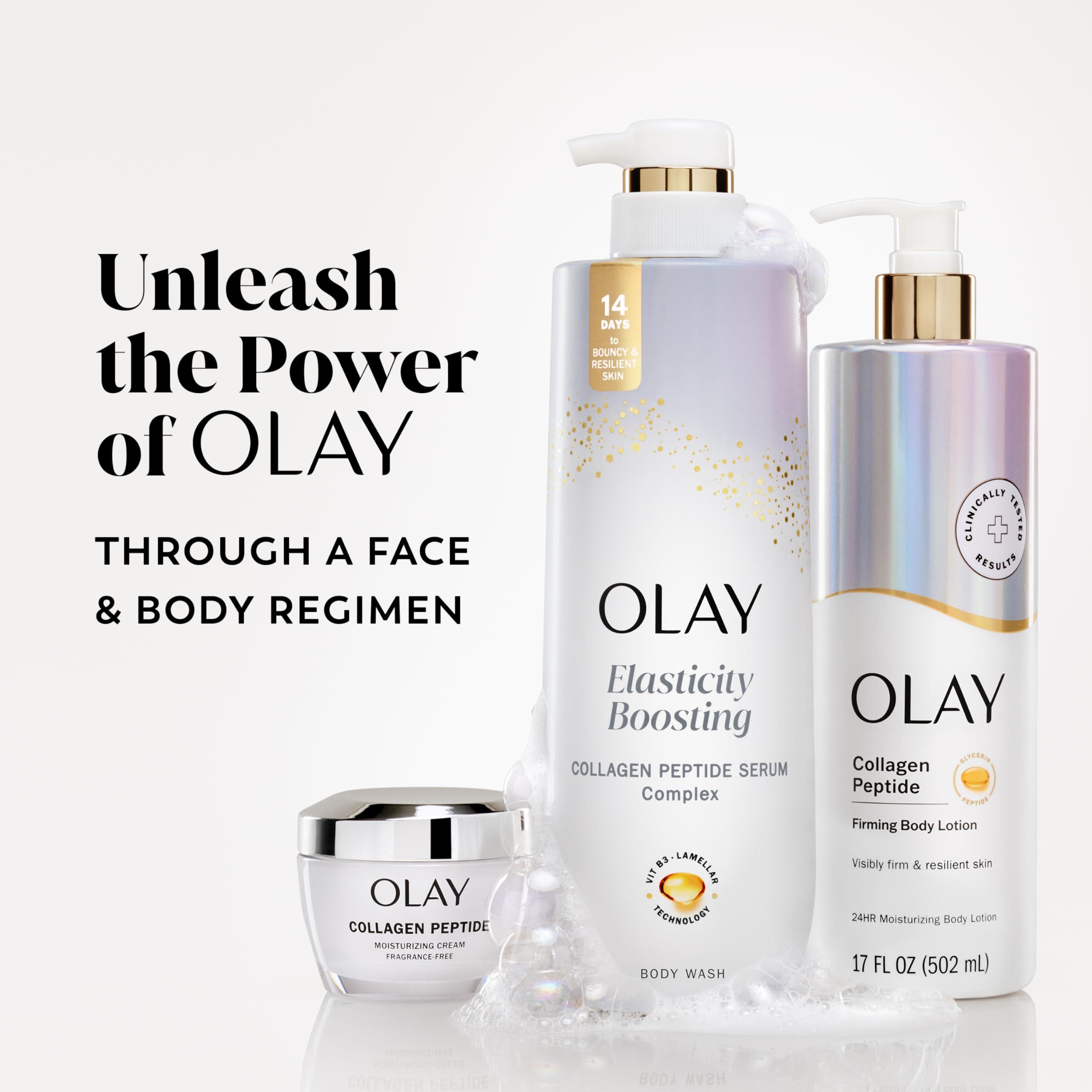 Olay Olay Body Wash Cleansing & Firming for Women with Collagen and Vitamin B3, 20 fl oz (Pack of 4)