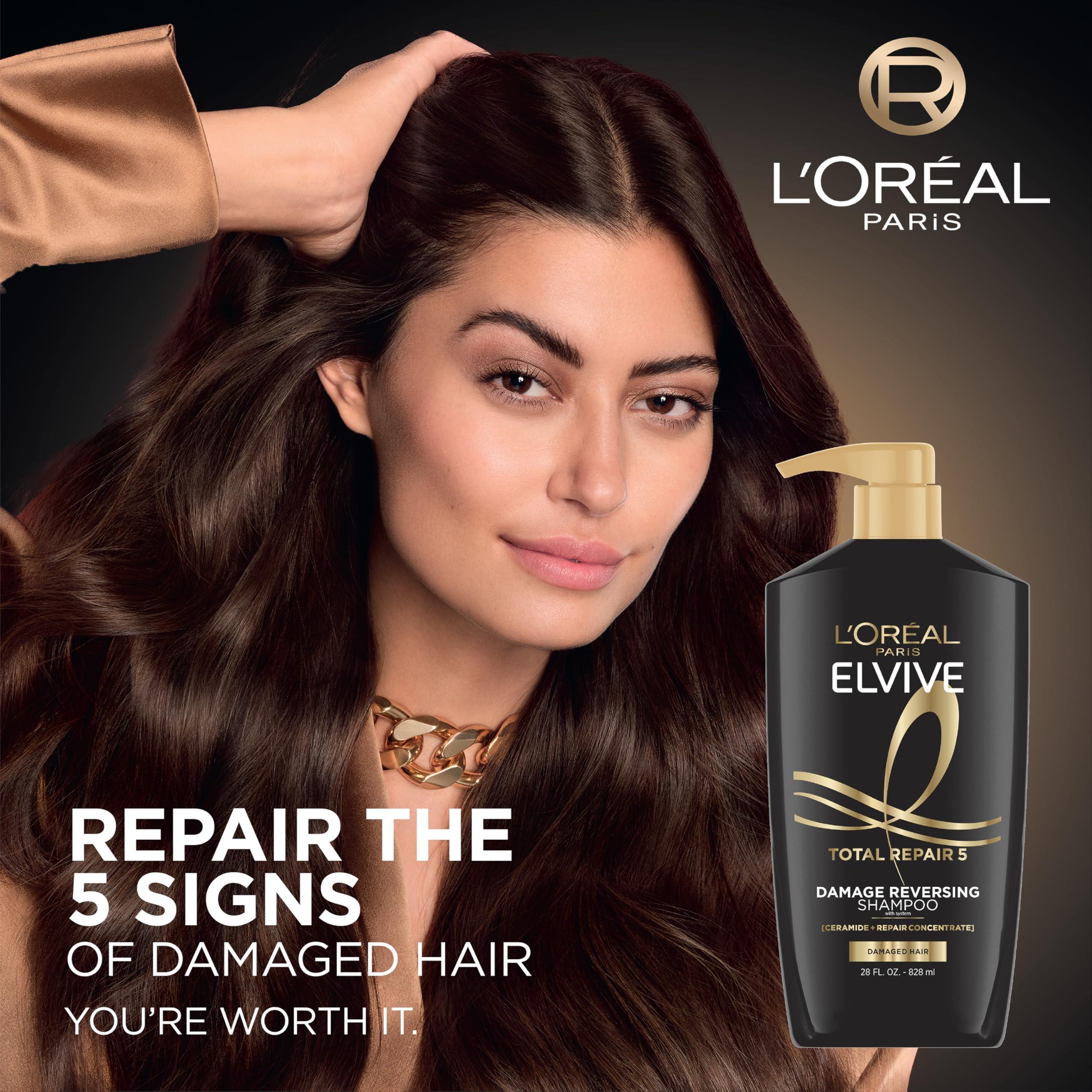 L'Oréal Paris L'Oreal Paris Elvive Total Repair 5 Repairing Shampoo and Conditioner for Damaged Hair, 28 Ounce (Set of 2)