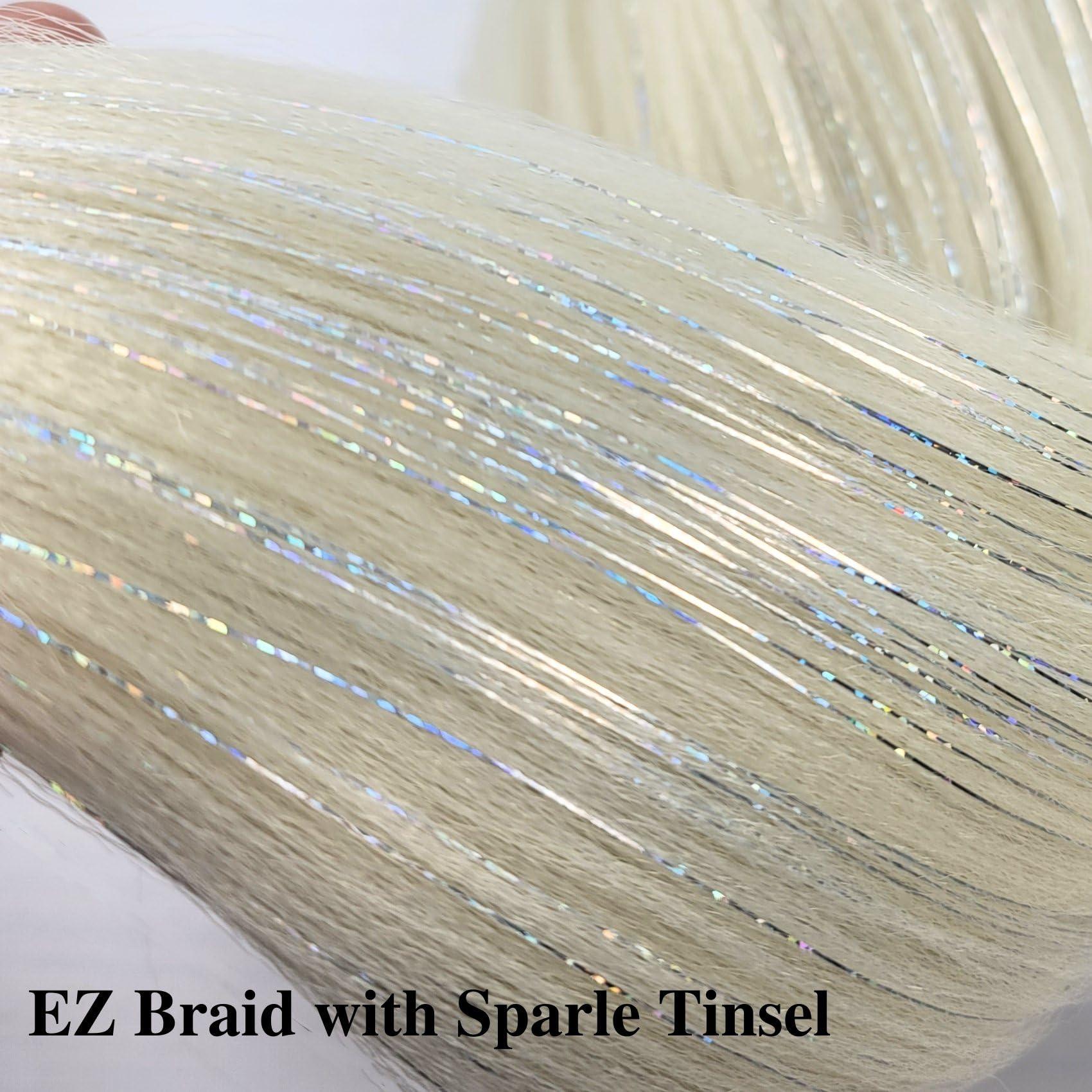Gozill Gozill Braiding Hair Pre stretched Blonde Glitter Tinsel Prestretched Hypoallergenic Braiding Hair Ez Braid Knotless Itch Free