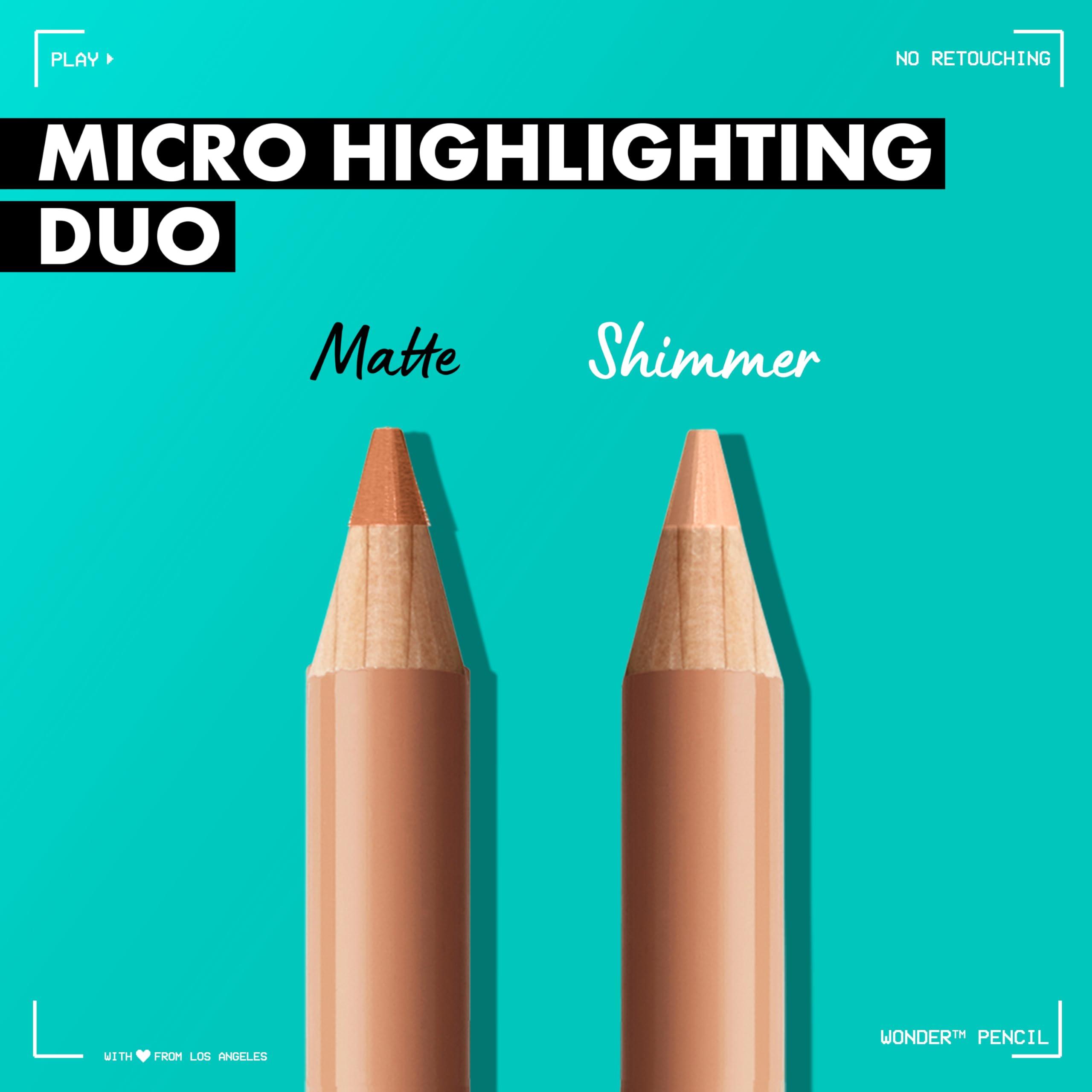 NYX PROFESSIONAL MAKEUP NYX PROFESSIONAL MAKEUP Wonder Pencil, Multi-Use Micro Highlighter & Concealer Stick - Medium Peach (Pack of 2)