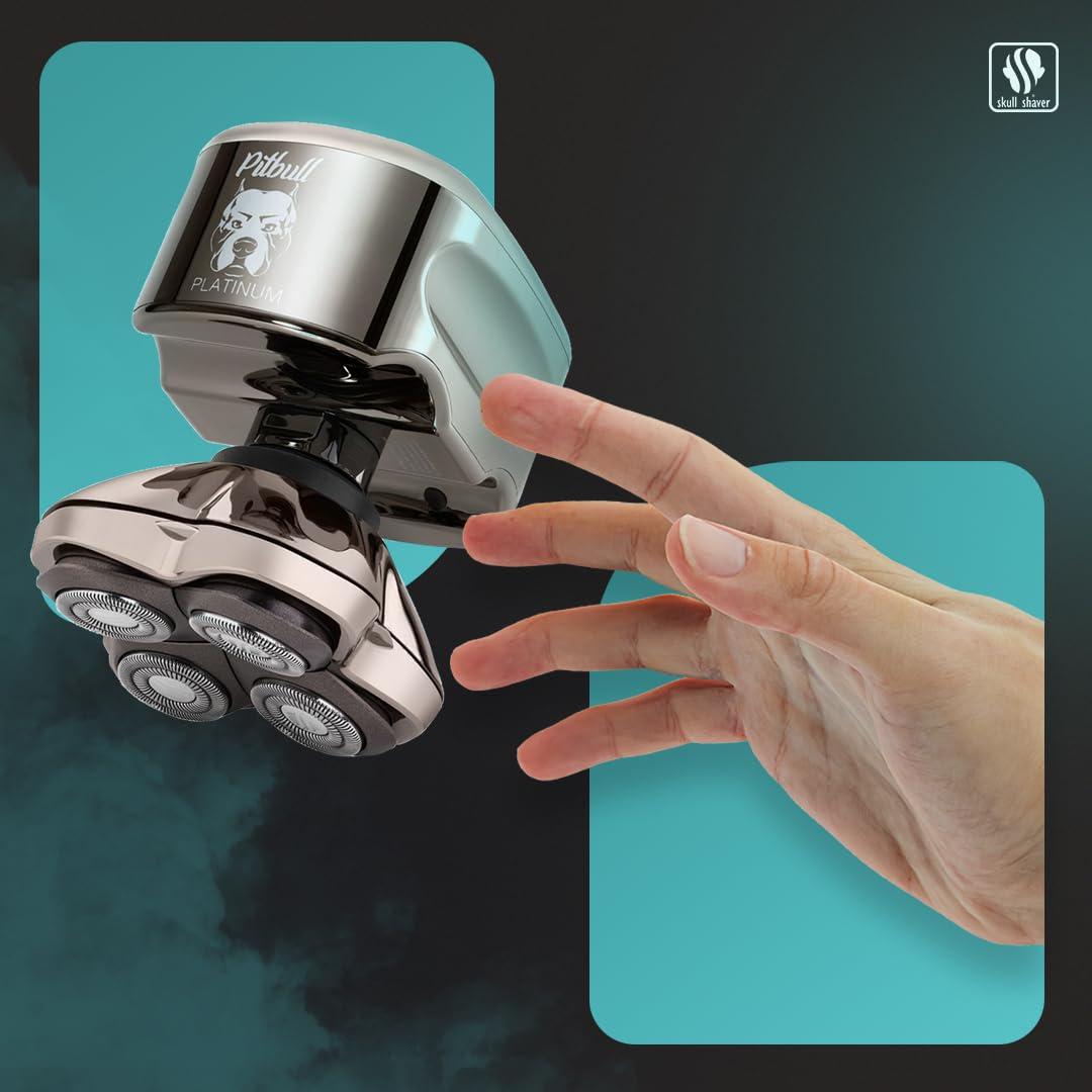 Skull Shaver Skull Shaver Pitbull Platinum Pro:Head Shaver for Men - Bald Head Shavers with Wet/Dry Technology, Ergonomic Design, Travel Lock, and Accessories. Perfect Grooming Kit and Prime Gift for Men