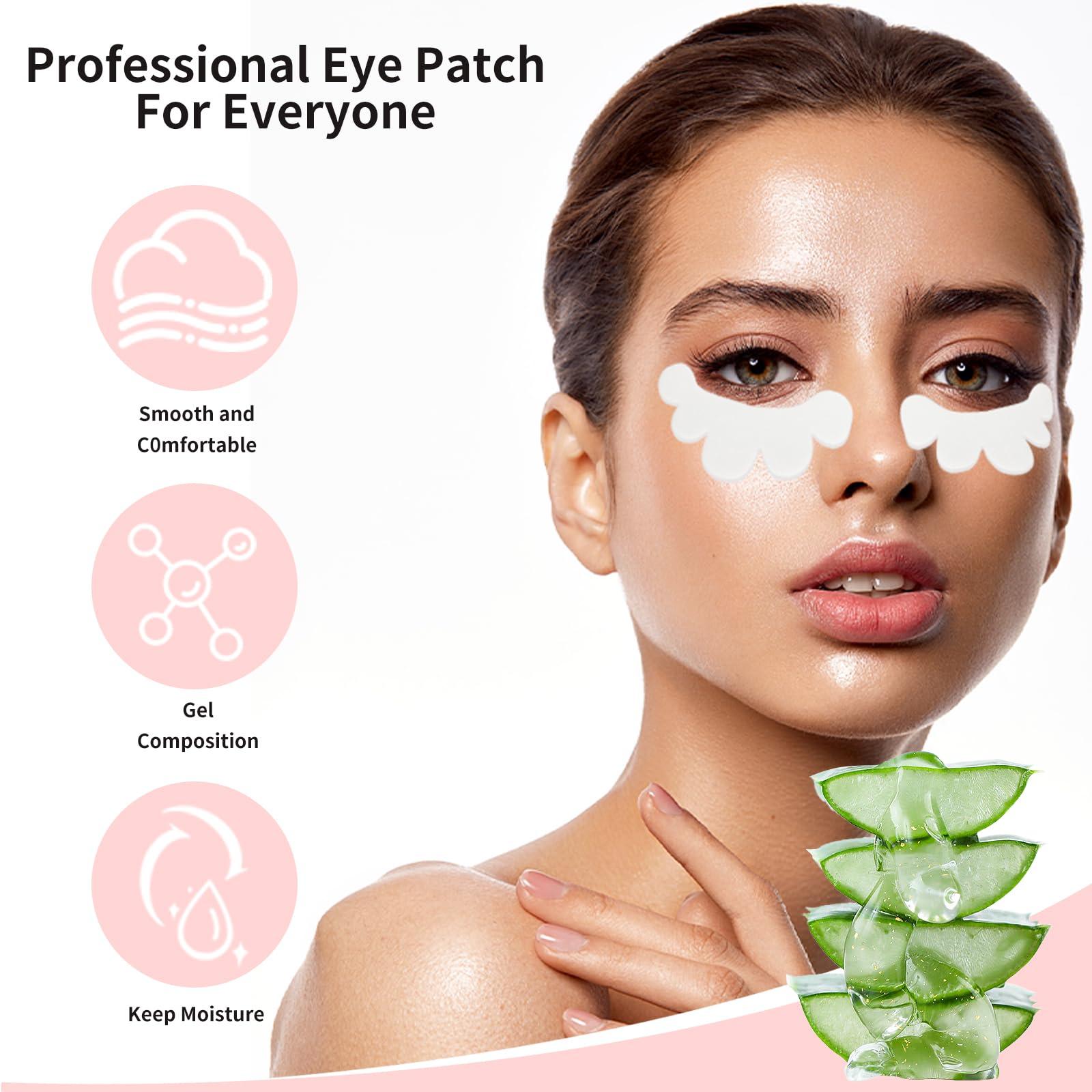 myaokue-up 50 Pairs Eye Gel Pads, Lint Free Under Eye Patches for Eyelash Extensions, Premium Eye Mask Beauty Tool Kit (Pink)