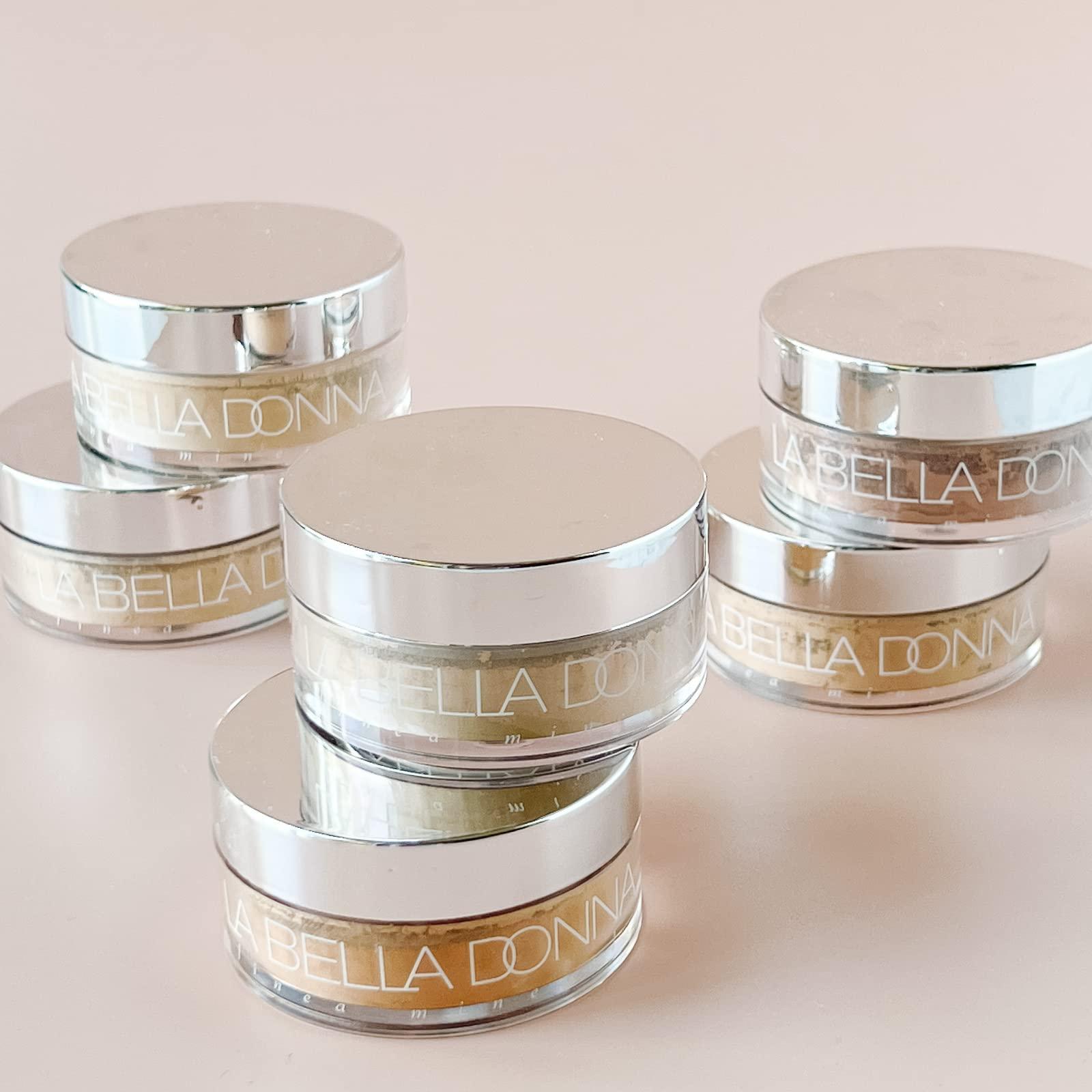 La Bella Donna La Bella Donna Loose Mineral Foundation, Non-Chemical SPF50, Only 4 Ingredients, Reef-Safe, Non-Nano, Natural Mineral Makeup with Sun Protection | 10g | Light Amber