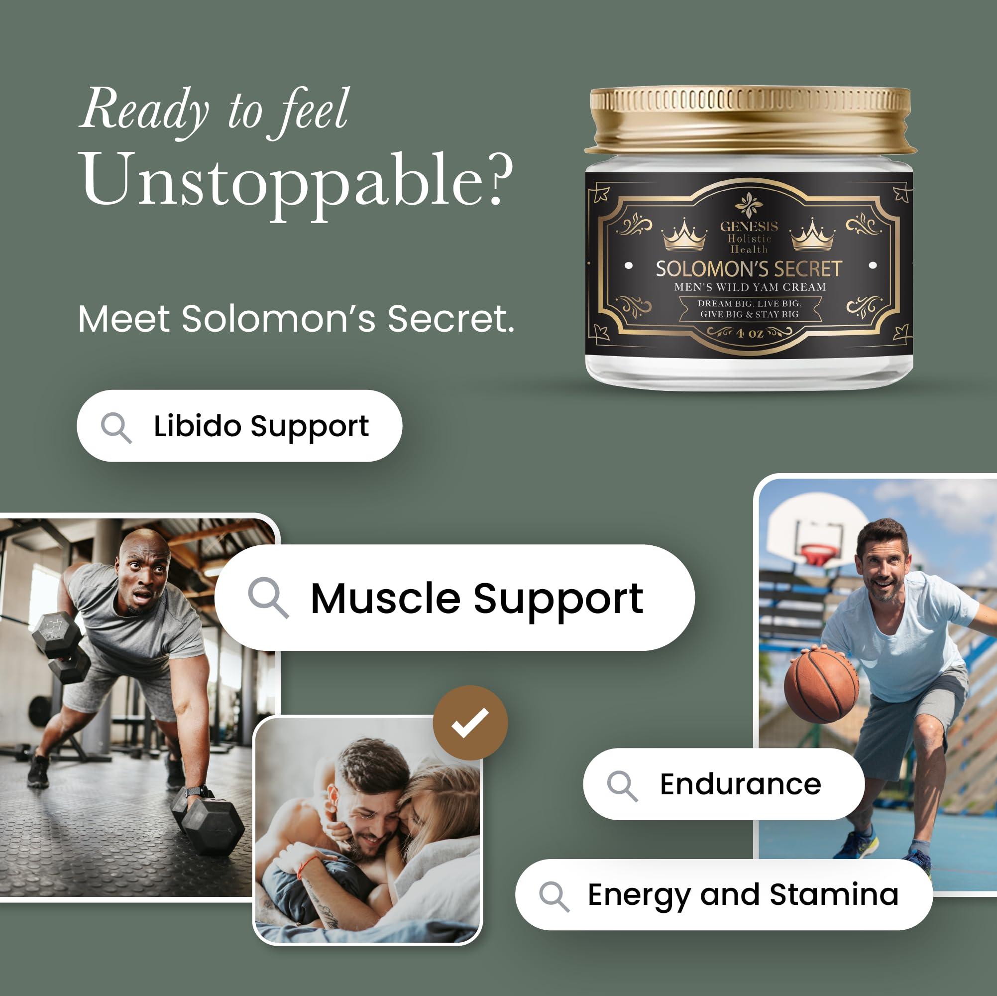 Genesis Holistic Health Genesis Solomon\'s Secret Men\'s Wild Yam Cream - Dream Big, Live Big, Give Big. Natural & Organic designed to boost your game. 4oz; Made in the USA