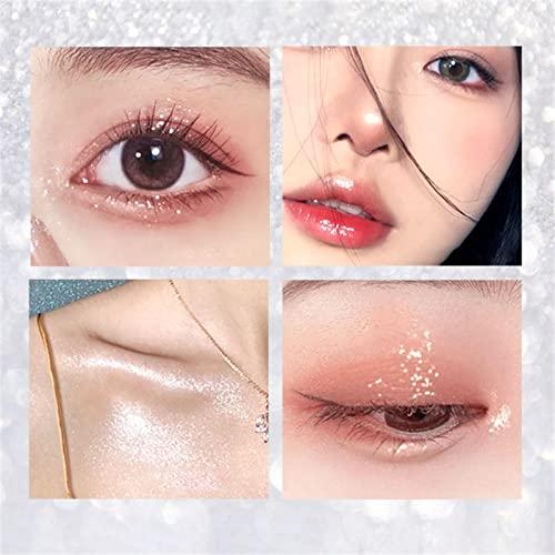 Generic Liquid Glitter Eyeshadow Silver Metallic Shimmer Waterproof Long Lasting Quick Drying Sparkling Cosmetic Glitter Liquid Eye Shadow for Women&Girls Makeup Glitter Makeup for Preteen (E, One Size)
