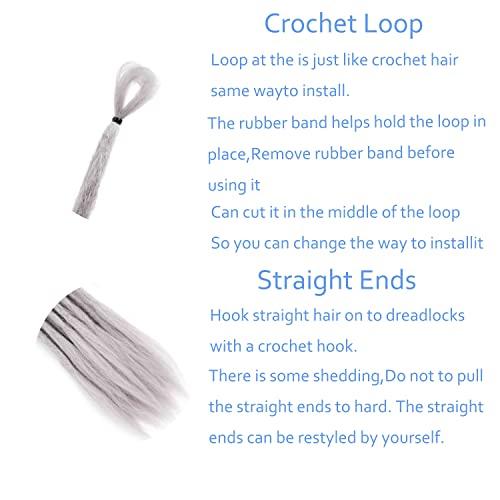 Originea Beauty Originea Crochet Dreadlocks Extensions 100% Handmade Synthetic Hair Extensions (Light Grey, 20 inch)