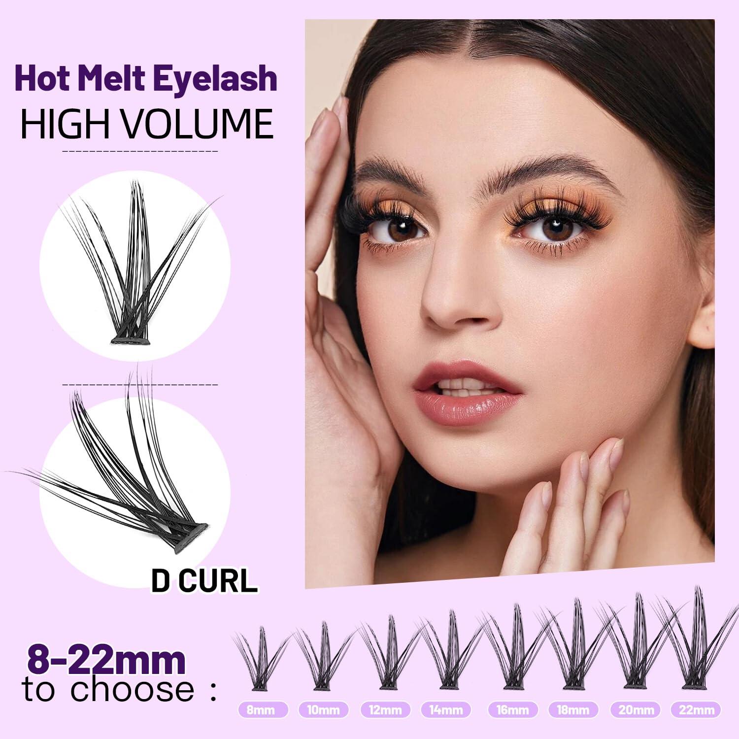 Bodermincer Bodermincer 10D/20D/30D/40D/50D Cluster to Choose Large Tray 240pcs D Curl Individual Cluster Eyelashes False Eyelashes Extension Individual Eyelash Bunche Lash Cluster DIY at Home (30D-15mm)