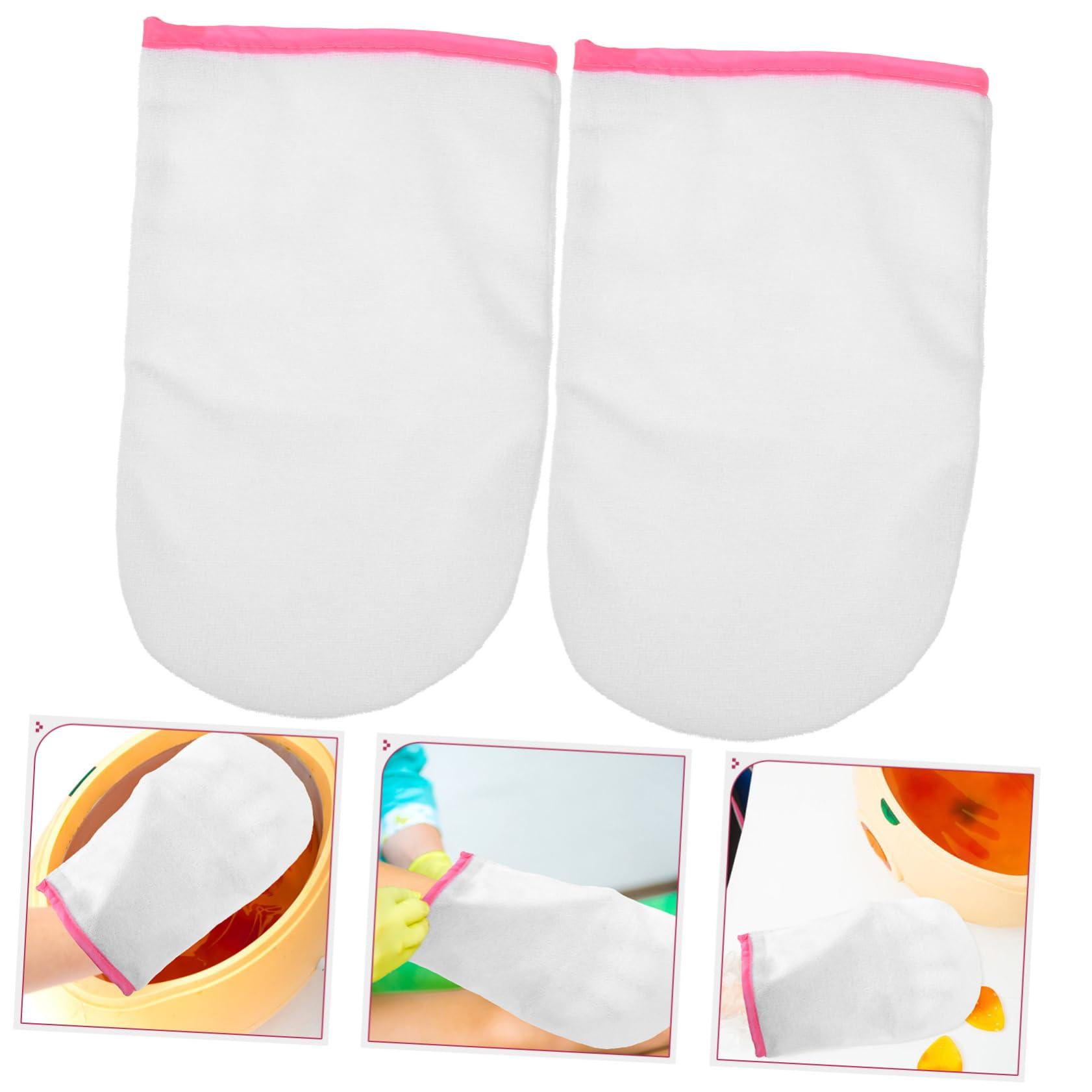 Beaupretty 1 Pair Waxing Gloves Moisturizing Gloves for Dry Hands Nail Art Gloves Heated Glives Aloe Infused Gloves Bath Gloves Hand Lotion Gloves Mitts Tote Bag Manicure Red Towel
