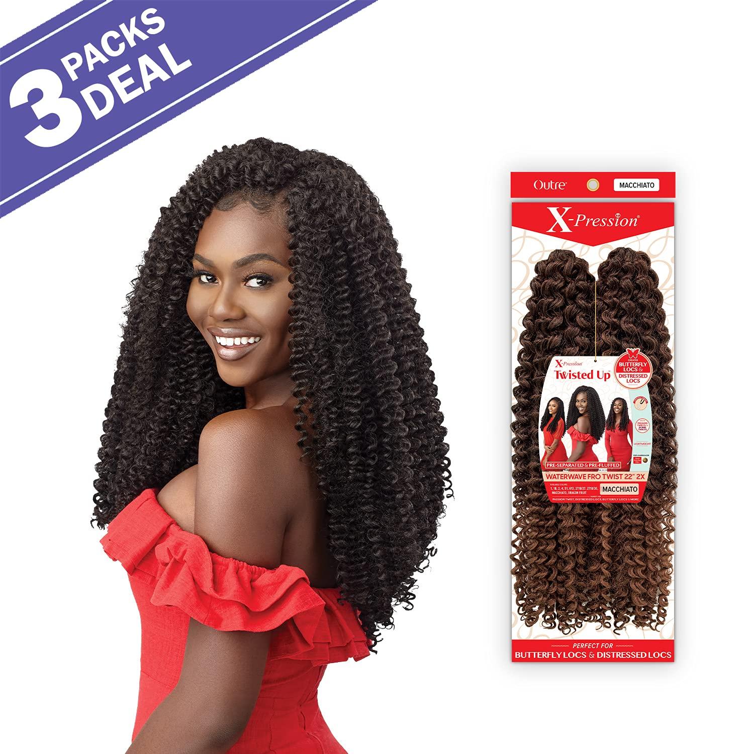 XPRESSION XPRESSION Outre Crochet Braids X-Pression Twisted Up Water Wave Fro Twist 22 2X (3-pack, 2T1B30)