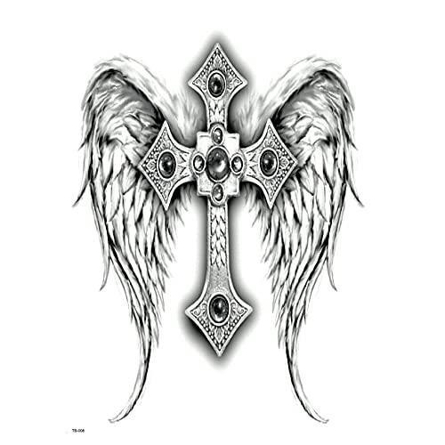 Generic Full Back The Cross Waterproof Temporary Tattoo Men Women God\'s Wings Body Art Big The Flash Tattoo Designs Maquiagem Tatoos