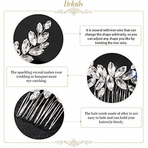 EVILD Evild Crystal Wedding Hair Comb Silver Rhinestone Bridal Headdress Bride Headpieces Wedding Hair Accessories for Brides and Bridesmaids
