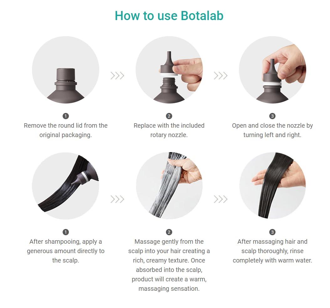 Botalab Botalab Hair Growth Pack Korean Kbeauty Hair Care Set: 3 Items, Deserticola Shampoo, Water Treatment, Hair Oil Serum