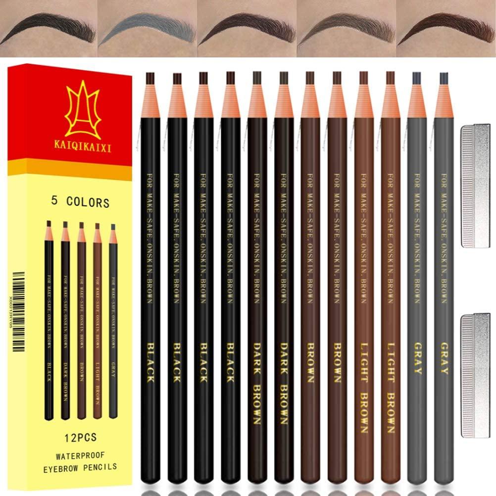 KAIQIKAIXI Waterproof Eyebrow Pencils Brow Pencil Set For Marking, Filling And Outlining+Microblading Pens Light Manual Tattoo Eyebrow Pens