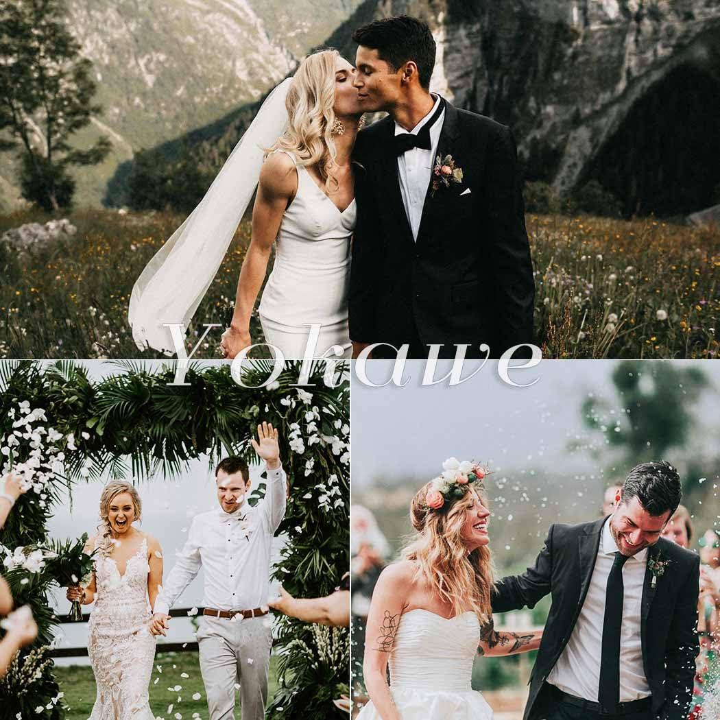 Yokawe Yokawe Flower Hair Barrettes Bride Wedding Hair Clips Blue Crystal Hairpin Floral Prom Hair Accessories for Women Girls (A)