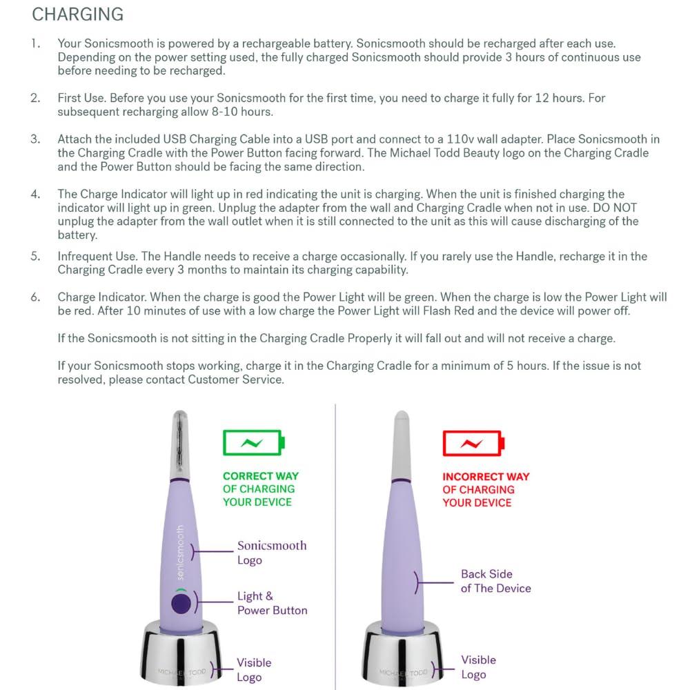 MICHAEL TODD BEAUTY Michael Todd Beauty - Sonicsmooth  SONIC Technology Dermaplaning Tool - 2 in 1 Womens Facial Exfoliation & Peach Fuzz Hair Removal System with 8 Weeks of Dermaplaning Blades