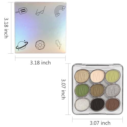 SUAKE SUAKE Waterproof 9 Colors Shimmer Matte Eyeshadow Palette.Longwearing Highly Pigmented Glitter Eye Makeup Palet. Sparkle Pearlescent paleta de sombras 1# Gold Green