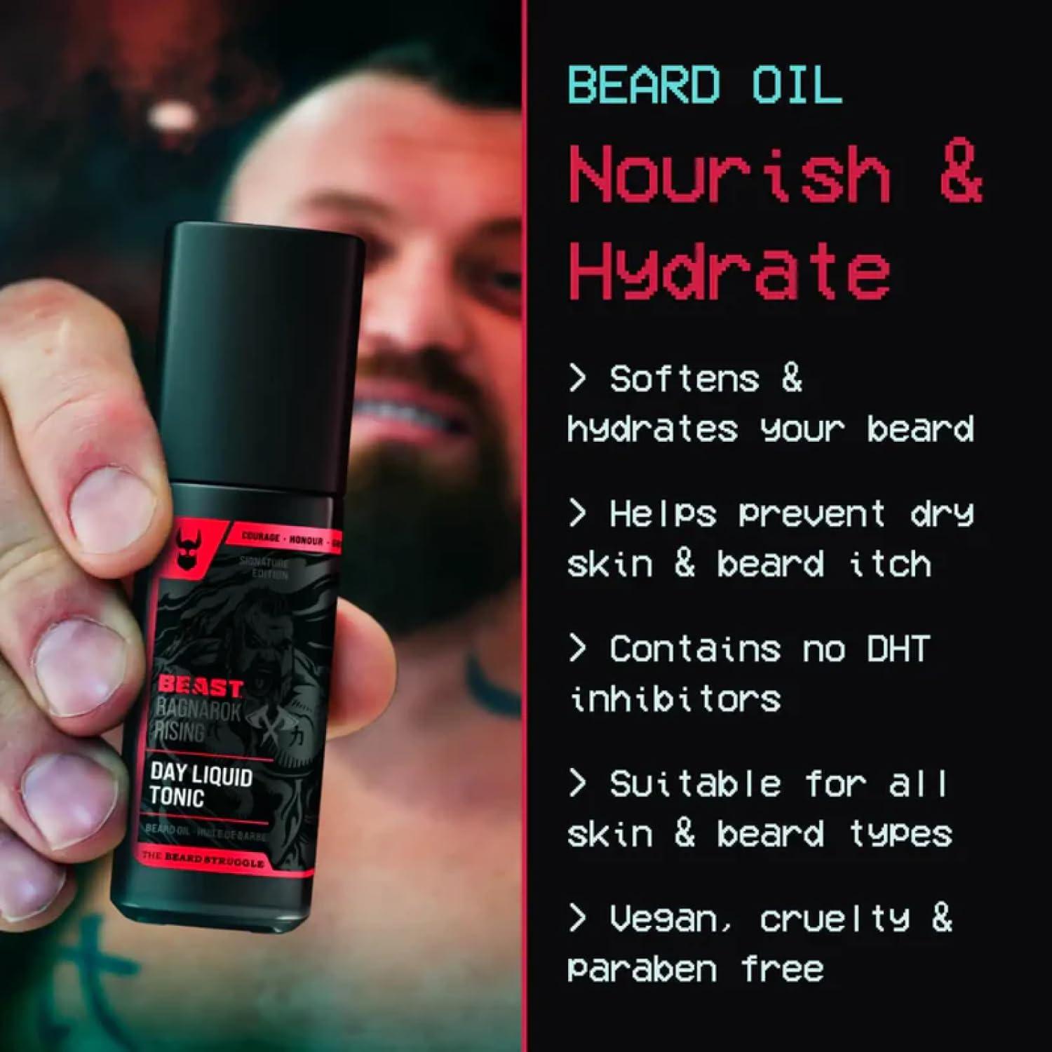 The Beard Struggle The Beast Beard Kit by Beard Struggle - Includes Beard Balm, Beard Wash, Beard Conditioner, Night & Day Beard Oil - Ragnarok Rising Eddie Hall Beast Line - Signature Edition - Beard Care Kit for Men