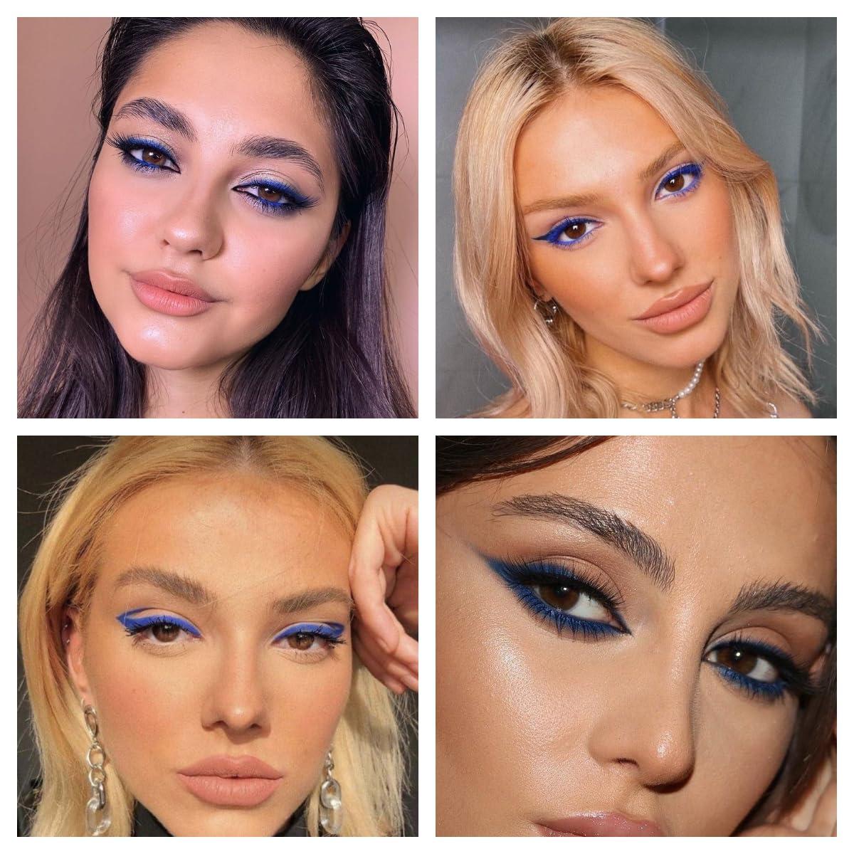 CAR MELA CarMela Orange Eyeliner Pencil and Blue Eyeliner Pencil Set, Creamy Texture, Highly Pigmented Waterproof Eye Liner