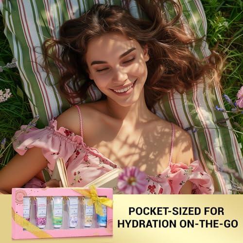 spa luxetique spa luxetique Travel Size Hand Cream Gift Set - Scented Hand Lotion for Dry Skin, Ideal Birthday Gift for Women, 6 x 1.0 oz