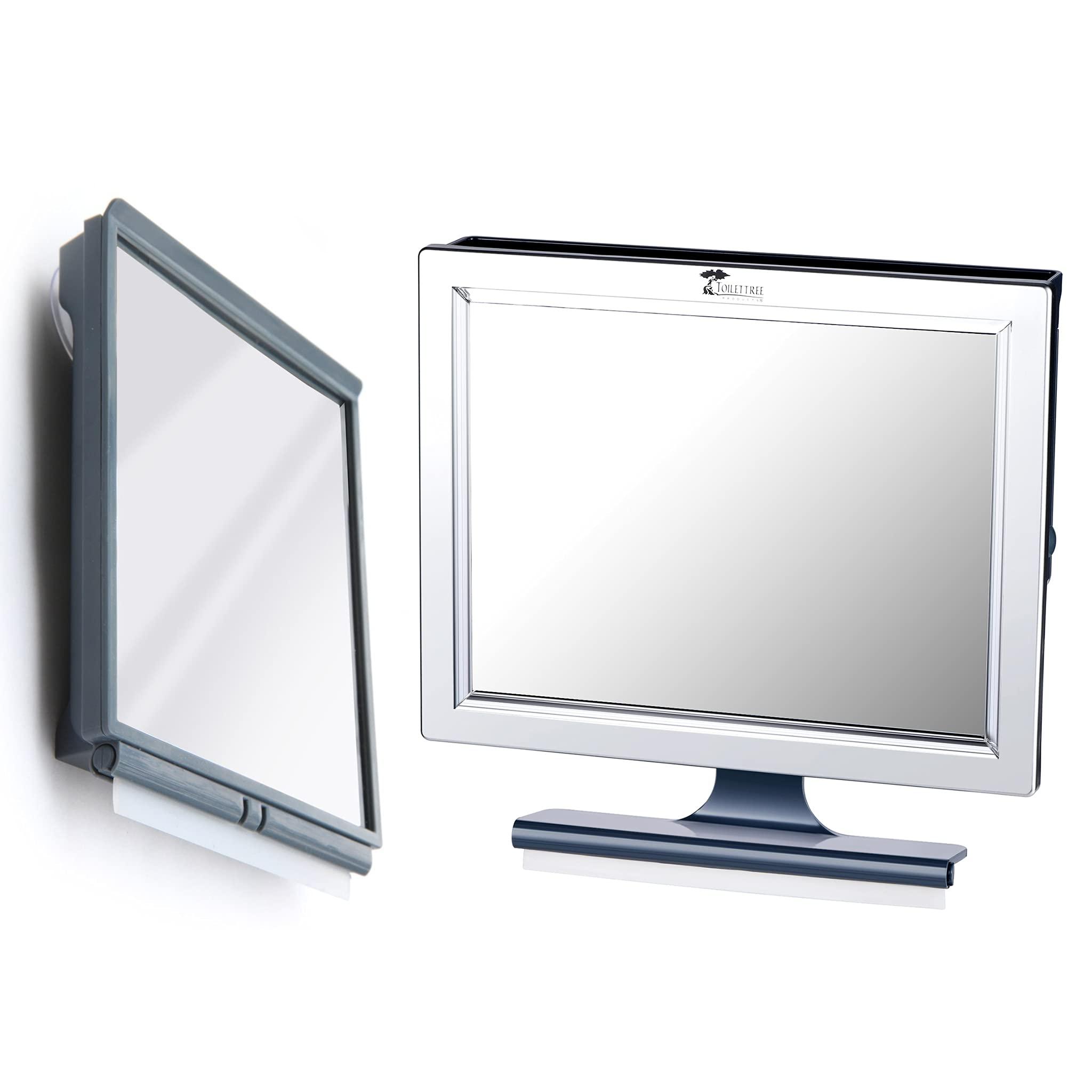 ToiletTree Products ToiletTree Products Deluxe LED Fogless Shower Mirror and Travel Fogless Shower Mirror Bundle
