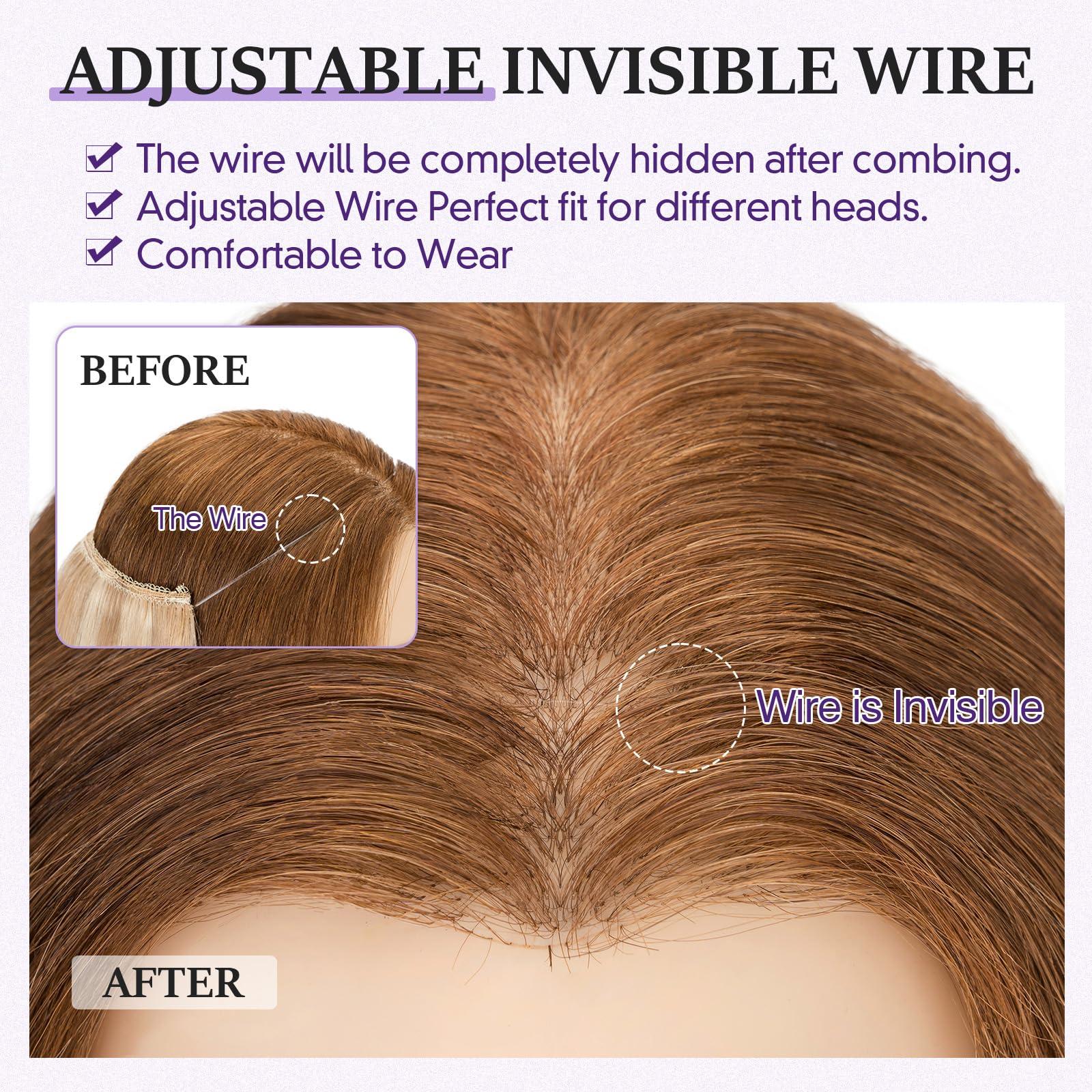 prokyvity Halo Hair Extensions Real Human Hair,Prokyvity Halo Hair Extension 100% Human Hair,Halo Extensions Real Human Hair,Human Hair Halo Extensions,18P613 Gold Blonde Mixed Bleach Blonde 16inch