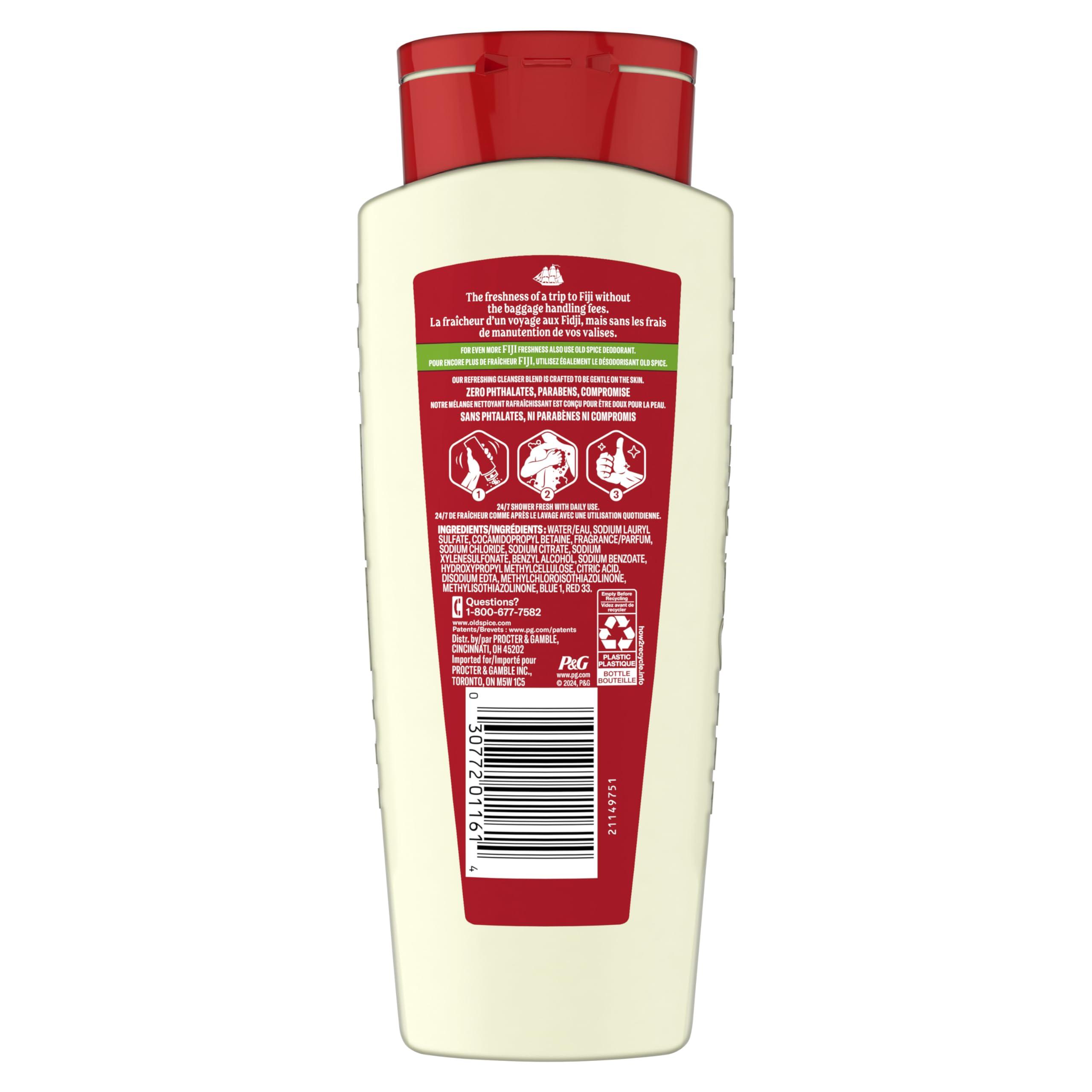 Old Spice Old Spice Body Wash for Men, 24/7 Shower Fresh with Long Lasting Scent, Fiji with Palm Tree Scent, 18 fl oz (Pack of 4)