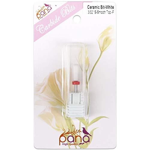 PANA PANA 3/32" Professional Smooth Top Small Barrel White Ceramic Bit - Nail Drill Bit for Dremel Machine (Fine - Small Barrel)