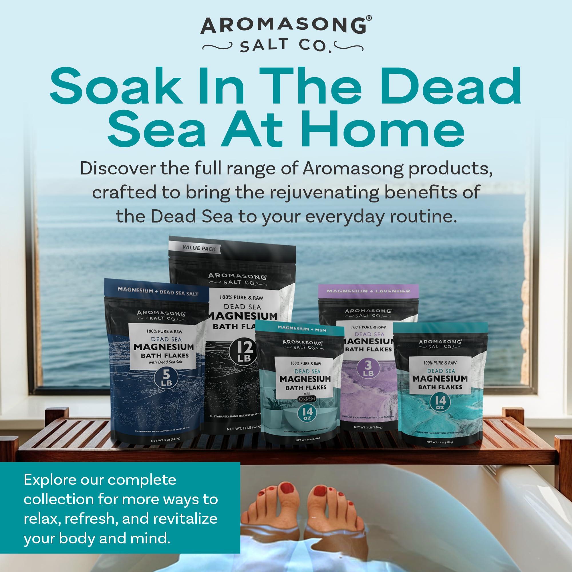 Aromasong Aromasong Raw Dead Sea Magnesium Flakes for Bath - 4 LB Bulk Bath Salt in Reusable Bucket