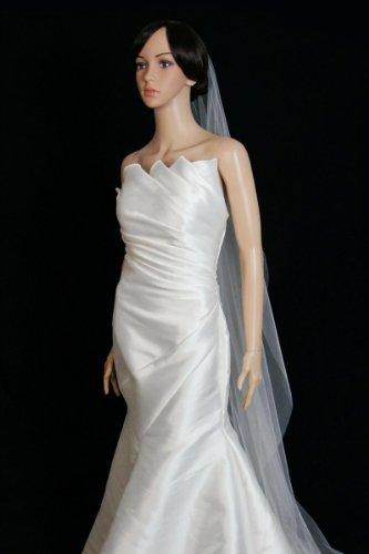 Velvet Bridal Bridal Wedding Mantilla Veil White 1 Tier Long Cathedral Length With Lace Edge