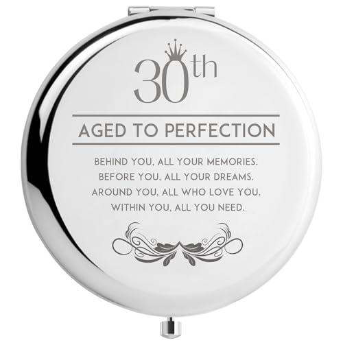 Peayale 30th Birthday Gifts for Women Daughter Sister Funny Compact Mirror, 30 Years Old Gifts for Friends Female Makeup Mirror (30th Birthday)