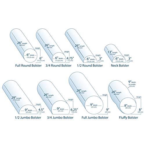 EarthLite EARTHLITE Massage Bolster Pillow Full Round Durable, Easy to clean 100% PU Upholstery incl. Strap Handle/Professional Quality CFC-FREE/Back Pain Relief, Mystic Blue