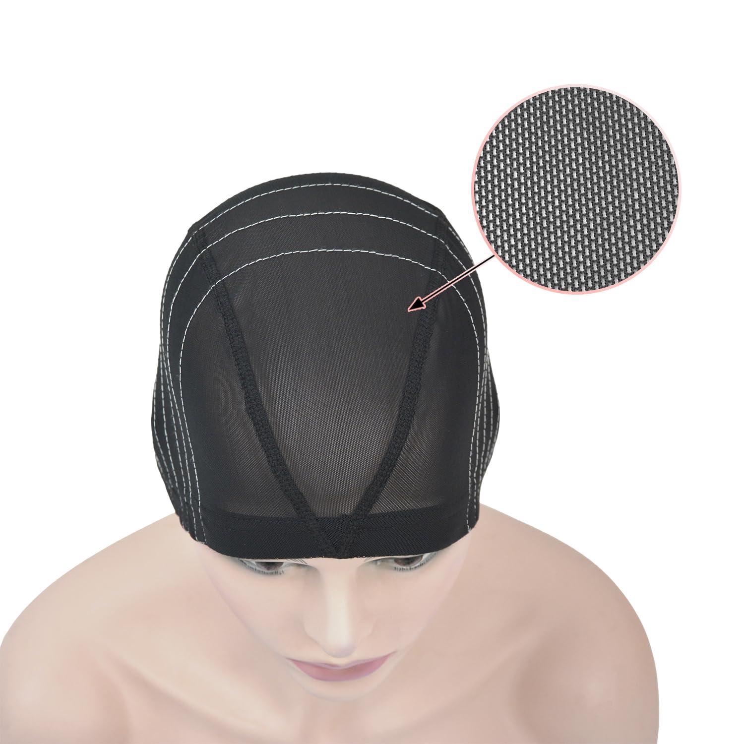 YTBYT Mesh Dome Caps Wig Cap with Guideline Map for Wig Making Stretchable Wig Caps for Beginners Making Wigs (5x5 L)