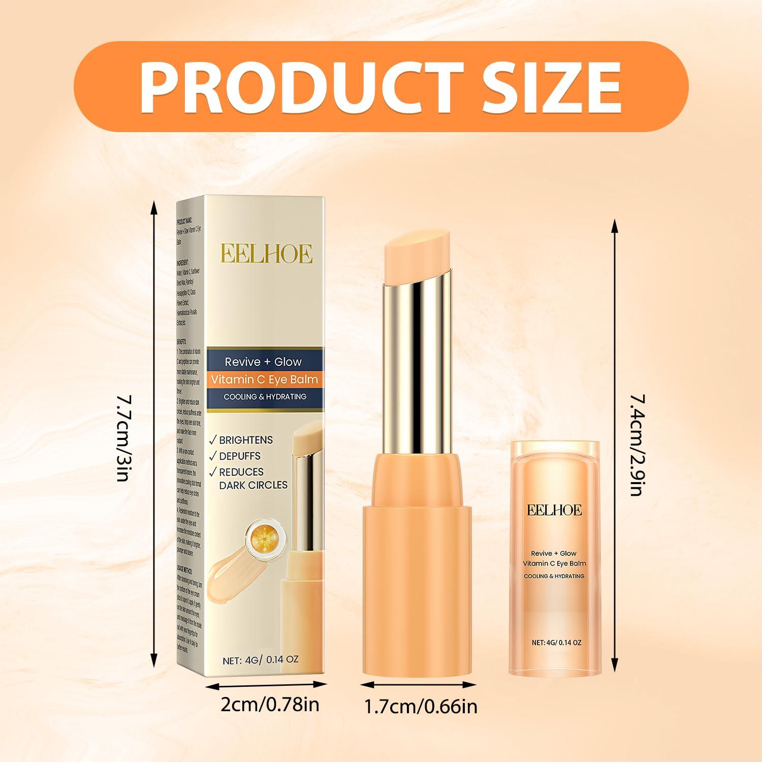 Grenben Revive + Glow Vitamin C Eye Balm (0.14 oz),Moisturizing & Hydrating Eye Cream, Brightening and Reducing Dark Circle, Firming Eye Cream (2 PCS)