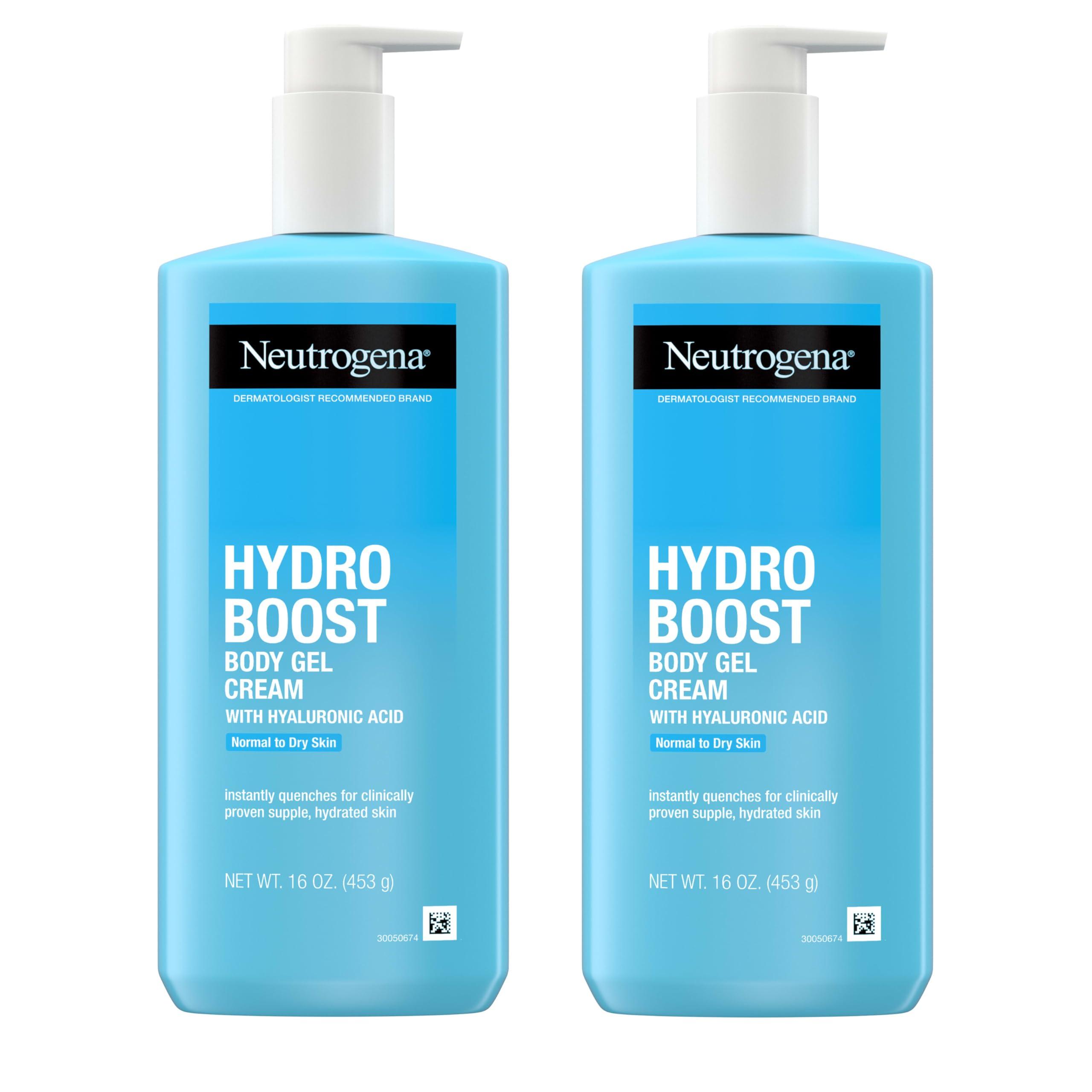 Neutrogena Neutrogena Hydro Boost Body Gel Cream, Hydrating Body Lotion with Hyaluronic Acid for Normal to Dry Skin, Hyaluronic Acid Lightweight Moisturizer, 16 oz, 2 Pack