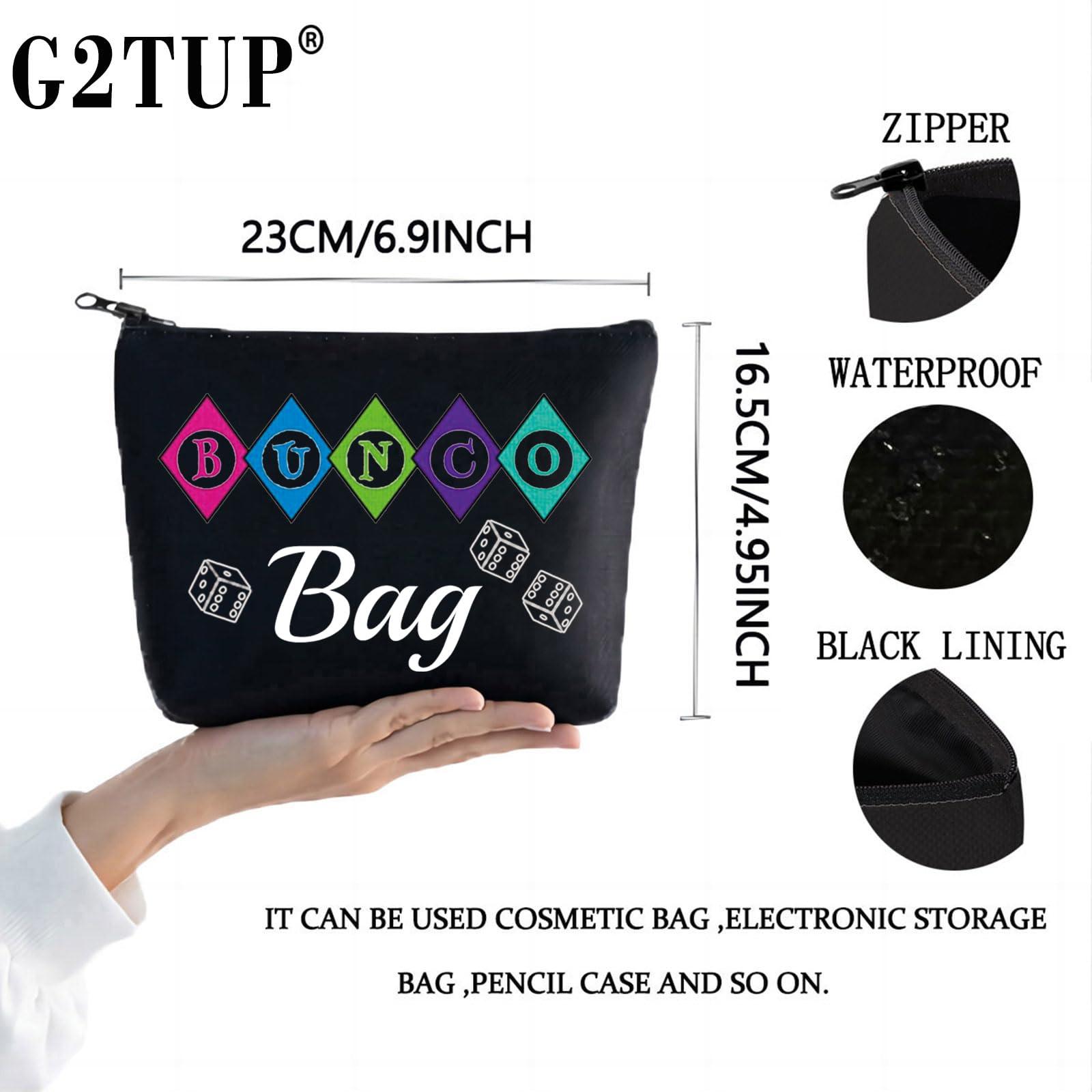 G2TUP G2TUP Bunco Game Night Funny Bunco Gifts for Women Accessory Pouch Bunco Bag Dice Game Gift Idea (bunco dice bag Black)