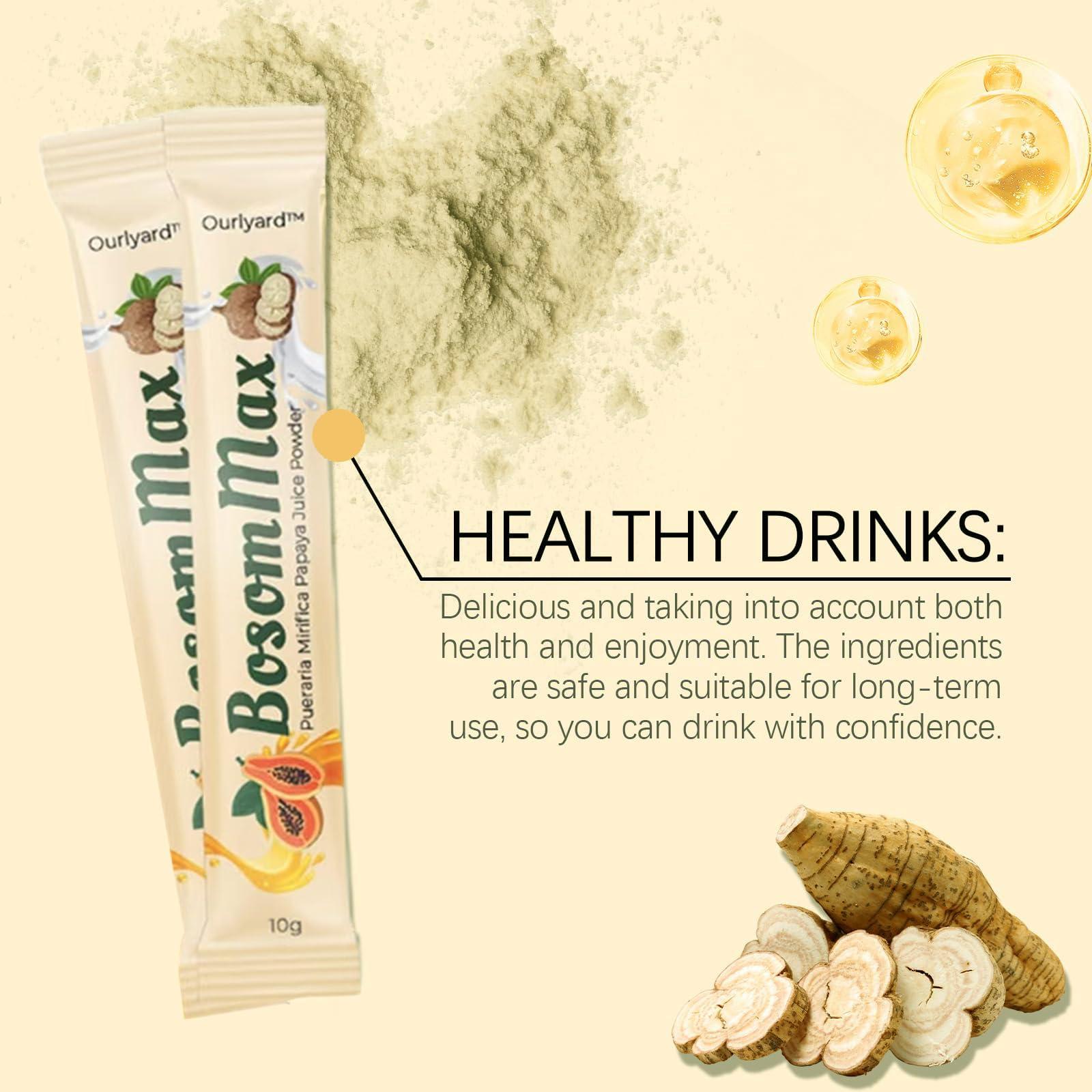 Keyess Pueraria Mirifica Papaya Juice Powder, Pueraria Juice Powder, BosomMax Pueraria Mirifica Papaya Juice Powder - with Papaya Extract Bust Lifting Mirifica Powder (4 Boxes)