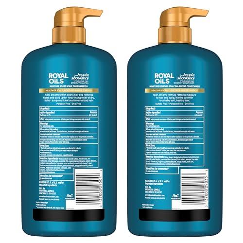 Head & Shoulders Head & Shoulders Royal Oils Dandruff Shampoo and Conditioner Set, Coconut Oil & Apple Cider Vinegar, Moisture Renewal, Scalp Relief, Curly & Coily Hair, Anti Dandruff, 31.4 Fl Oz Each, 2 Pack