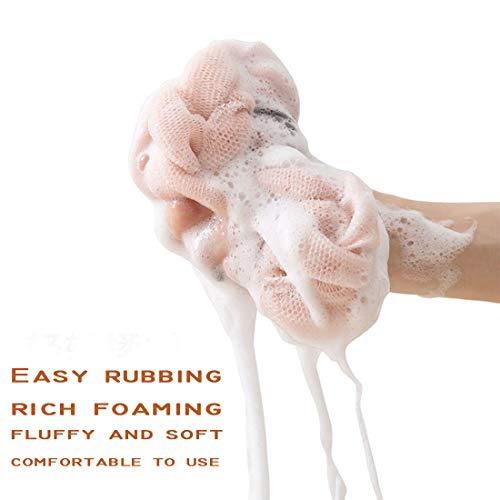 AARAINBOW AARainbow 4 Packs Long Stretch Back Sponge with Rope Handles Back Scrubber Bath Shower Mesh Sponge Exfoliating Body Scrub Stretch Braided Loofah for Men and Women(2 Gray+2 Green)