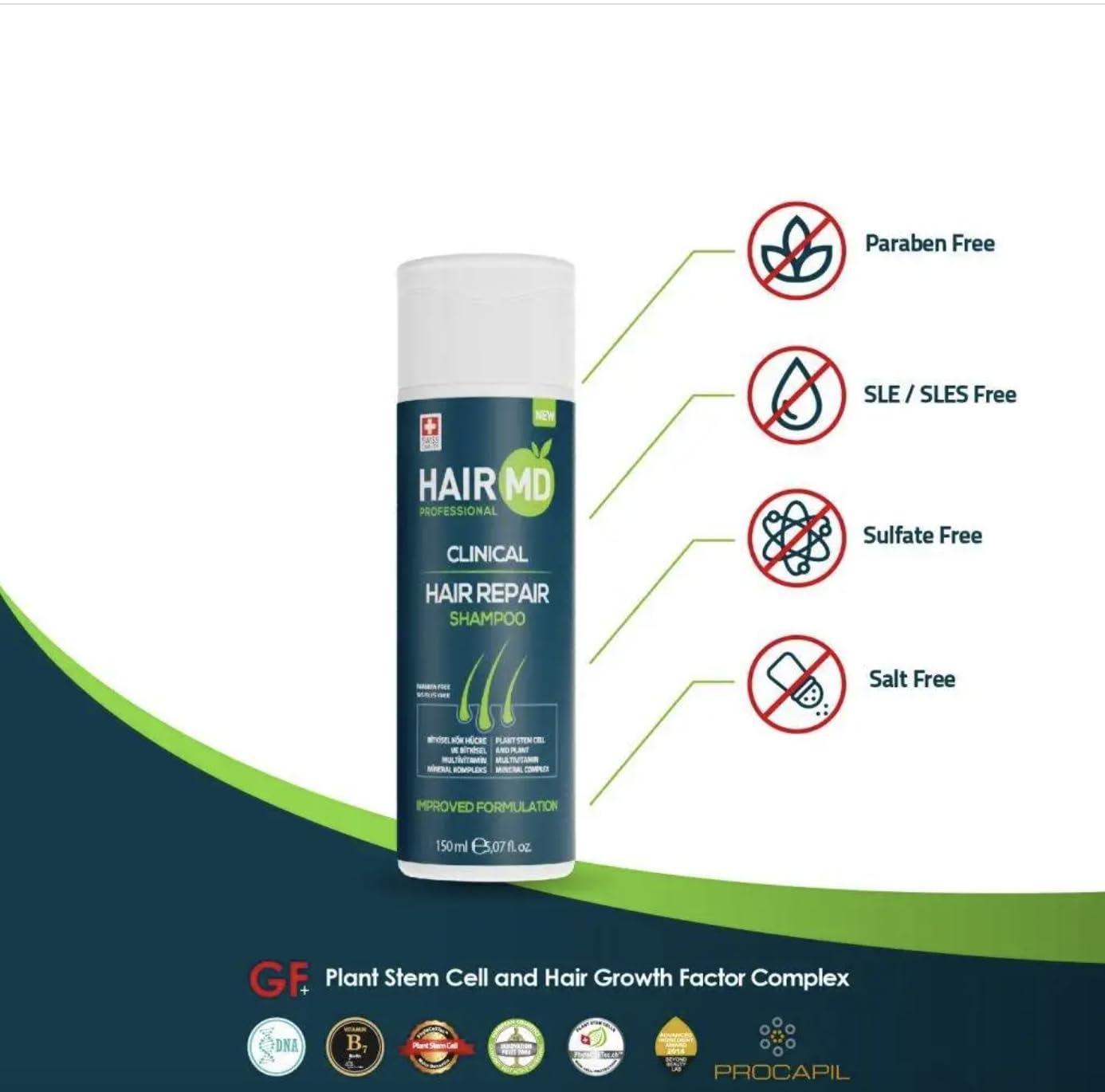 Hairmd HairMD Transplant Clinical Repair Shampoo - 150ml Biotin Shampoo for Hair Growth, Exclusive Anti Hair Loss Sensitive Shampoo