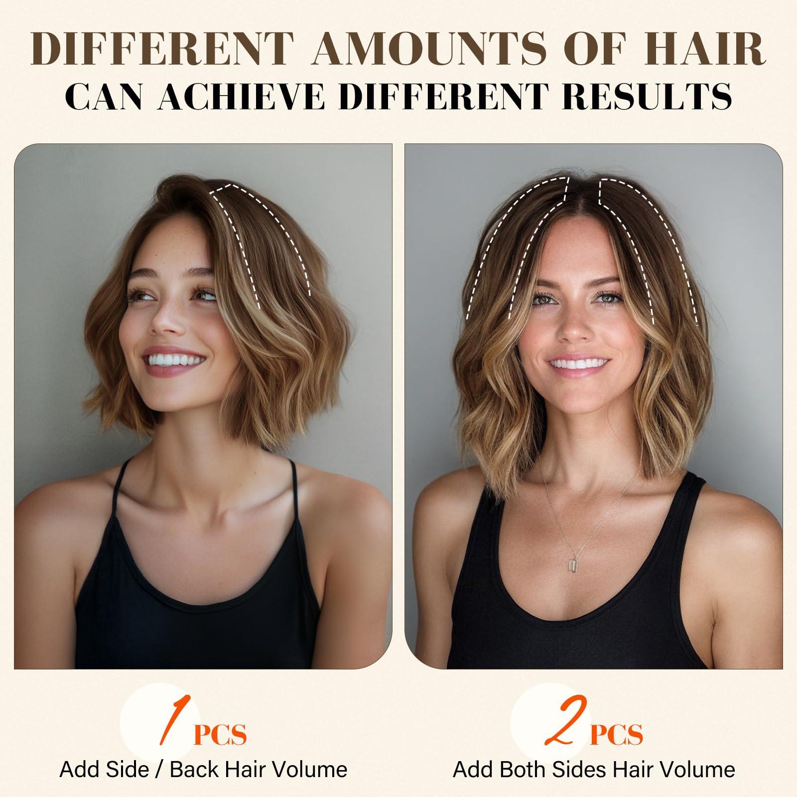 S-noilite S-noilite Short Hair Extensions Clip in Human Hair 2PCS 2 Clips Short Clip in Hairpieces Remy Hair For Women with Short Hair Adding Hair Volume 20g 6Inch-Platinum Blonde