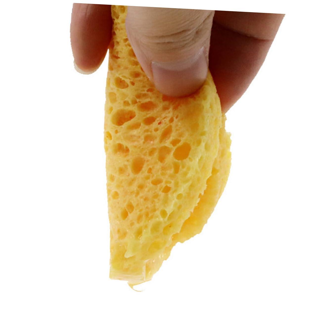 PLAFOPE PLAFOPE 50pcs Clean Makeup Tools Car Wash Large Facial Cleaning Products Face Wash Sponge Holder Bowl Puff Yellow Wood Pulp Cotton