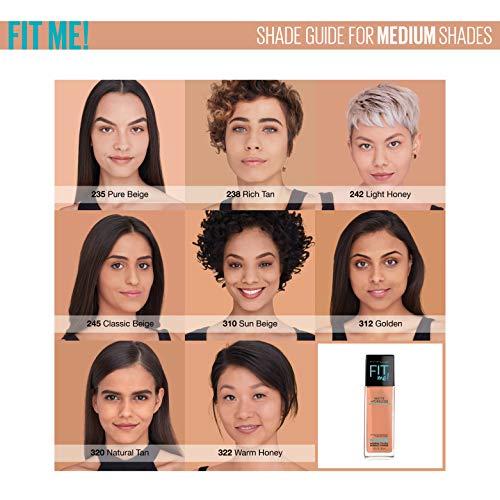 Maybelline New York Maybelline Fit Me Matte + Poreless Liquid Foundation Makeup, Pure Beige, 2 COUNT Oil-Free Foundation