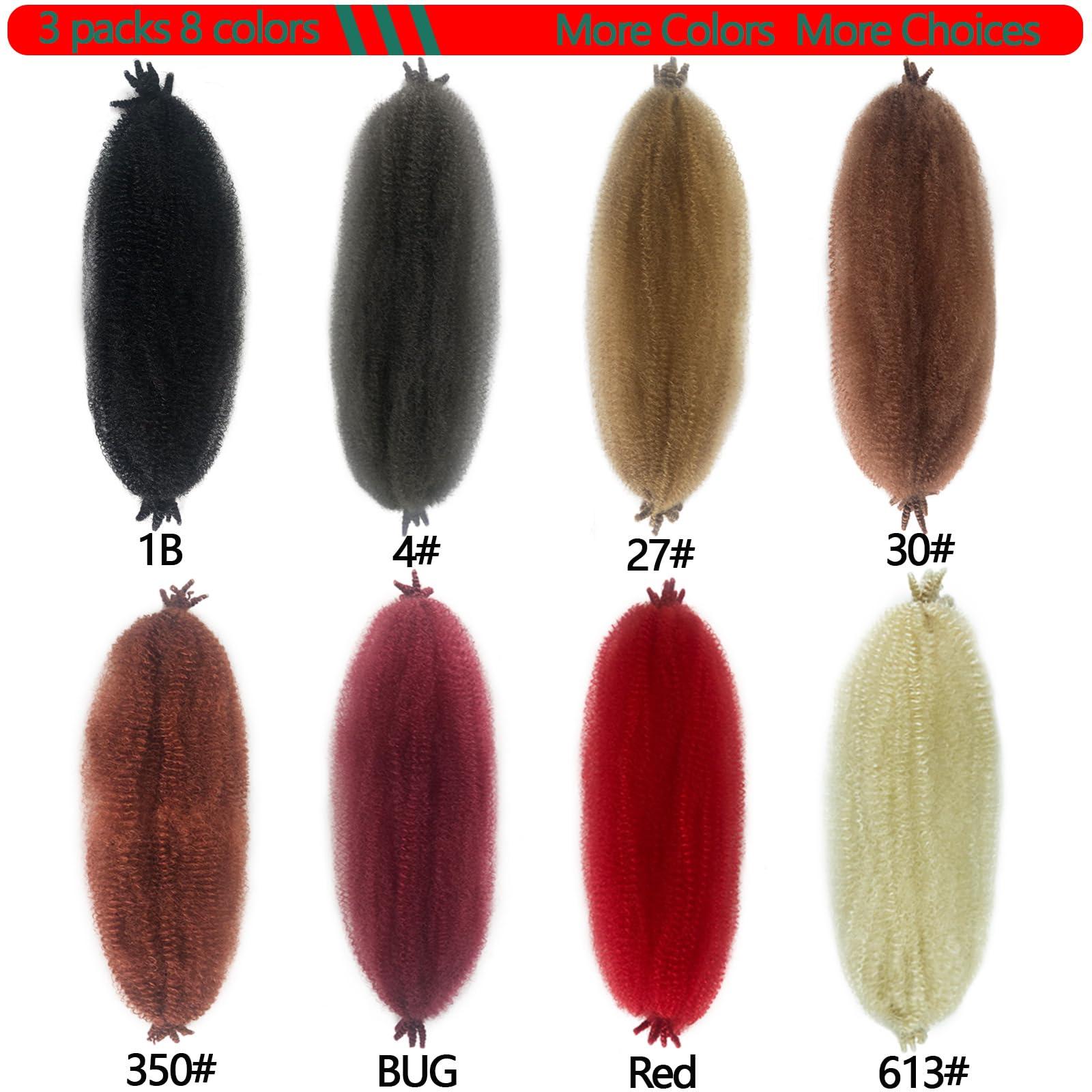 Kaidene Wrapping Hair for Soft Locs 24 Inch Springy Afro Twist Hair 3 Packs Soft Kinky Twist Braiding Hair for Distressed Locs 1B Nubian Twist Braids Pre-Separated Spring Twist Crochet Hair for Black Women