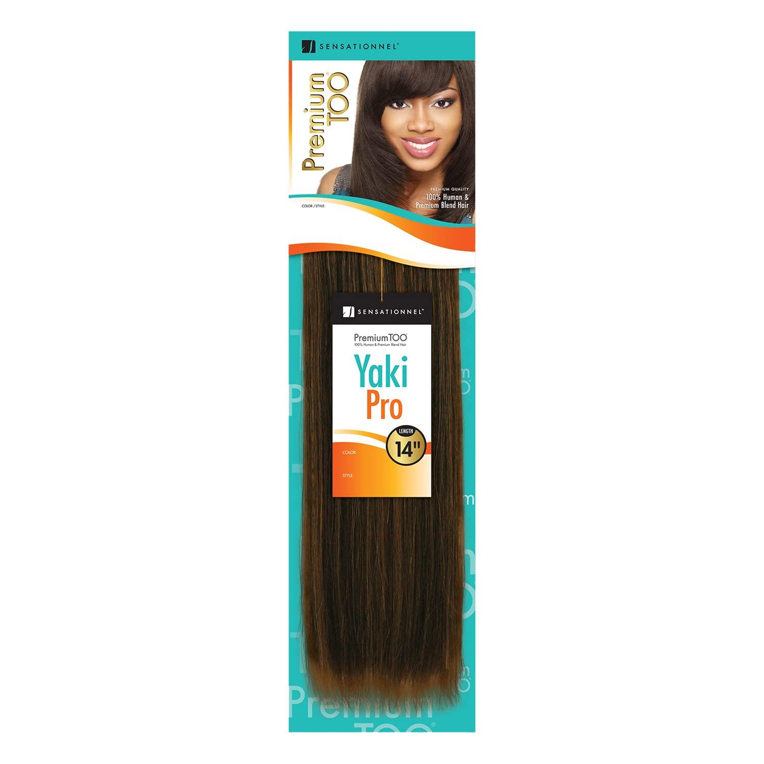 Sensationnel [2PACKS DEAL] SENSATIONNEL PREMIUM TOO YAKI WEAVE 100% HUMAN HAIR & PREMIUM BLEND HAIR (12", 1)
