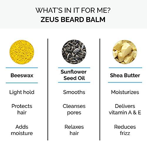 ZEUS ZEUS Beard Balm, Natural Beeswax & Shea Butter Balm, Softening Conditioner for Facial Hair – MADE IN USA (Sandalwood) 2 oz.