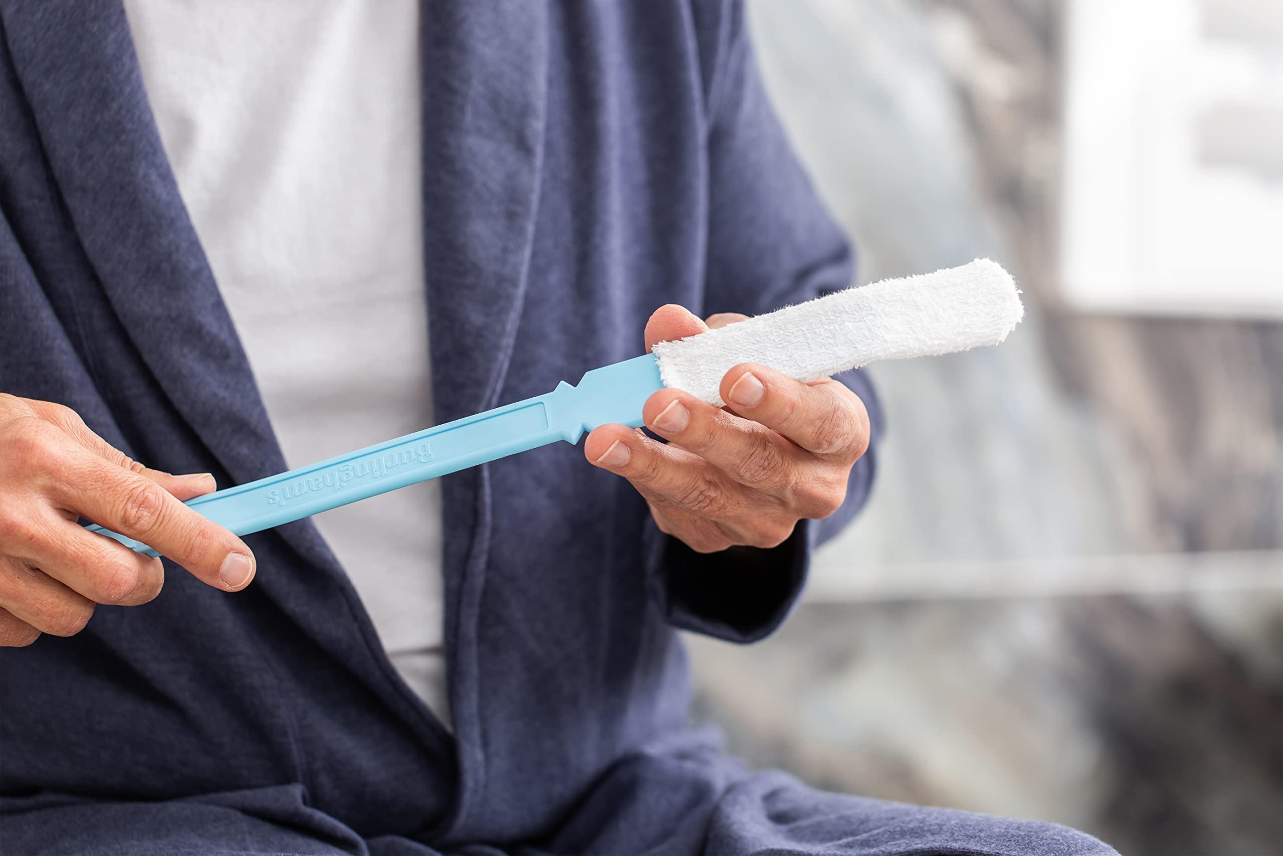 Burlingham\'s Burlingham\'s Toe and Foot Towel Brush, Reusable Drying Covers for Long 17 Handle for Cleaning Between Toes, Soft Skin Exfoliation,for Seniors, Adults, Kids (Toe Towel 6 Covers only)