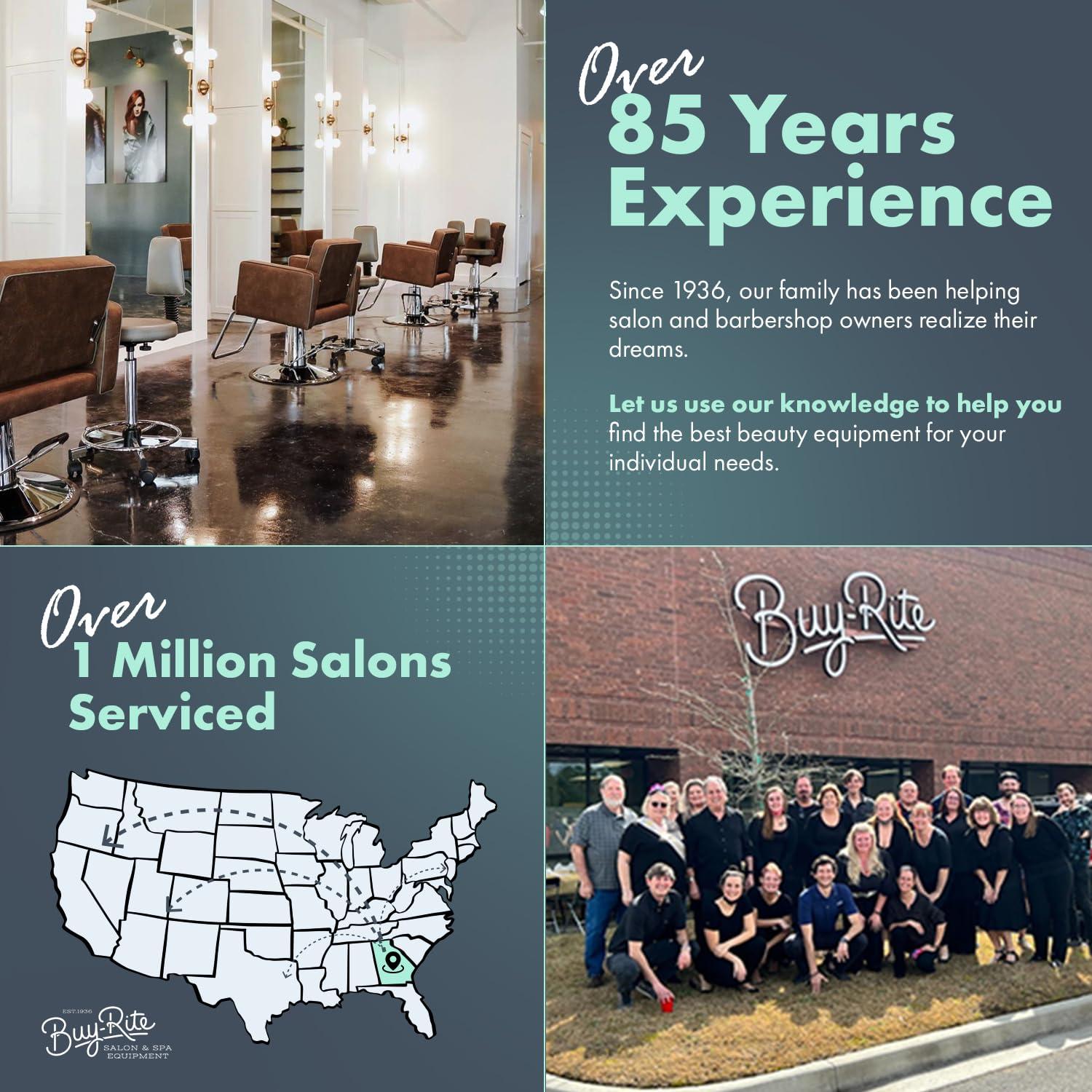 Buy-Rite Salon & Spa Equipment Buy-Rite Chelsea Professional Hair Dryer Chair Combo, Commercial Salon Dryer with 980 Watt Hood, Extra Wide Tufted Chair, Brass Nailhead Trim, NIN-9902DC&HL-1500-GRY (Gray)